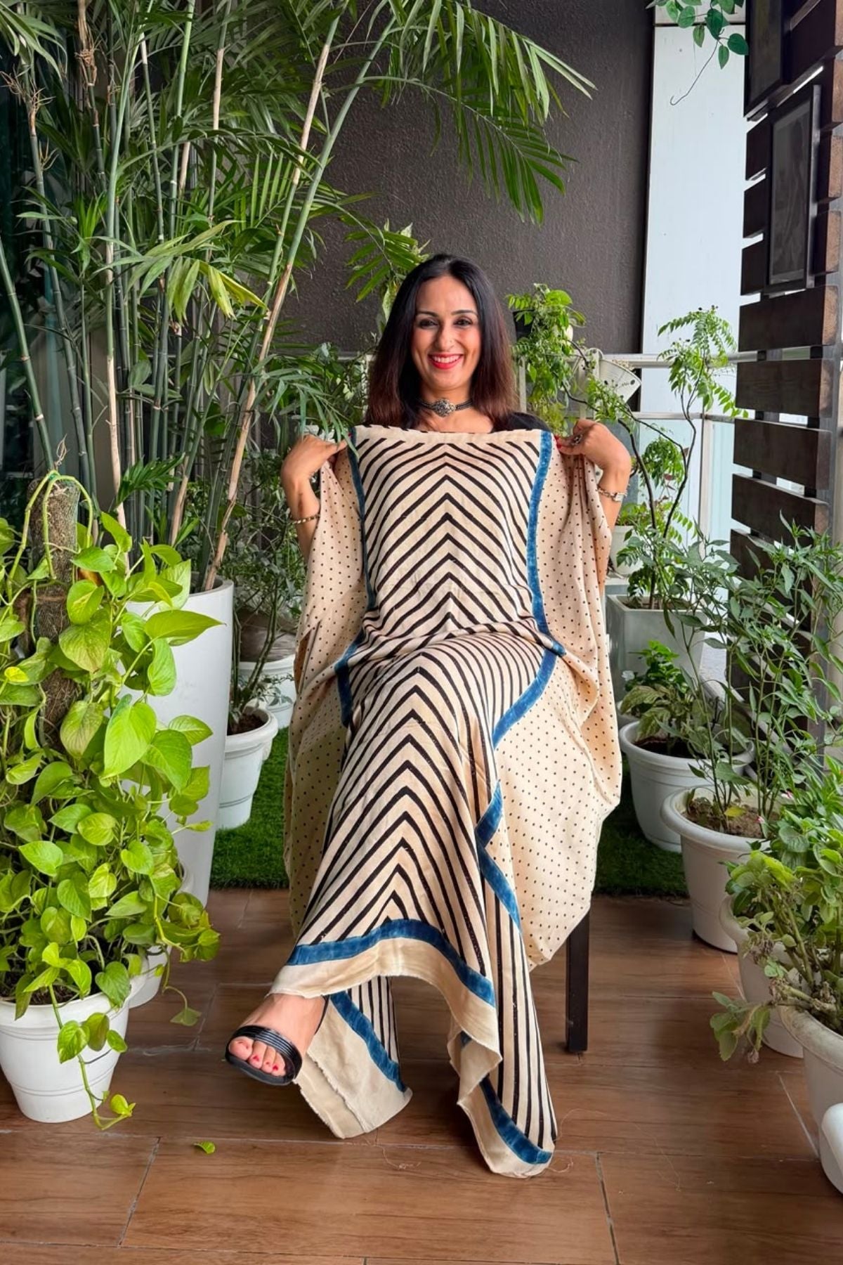 Ajrakh kurta fabric on pure modal !!