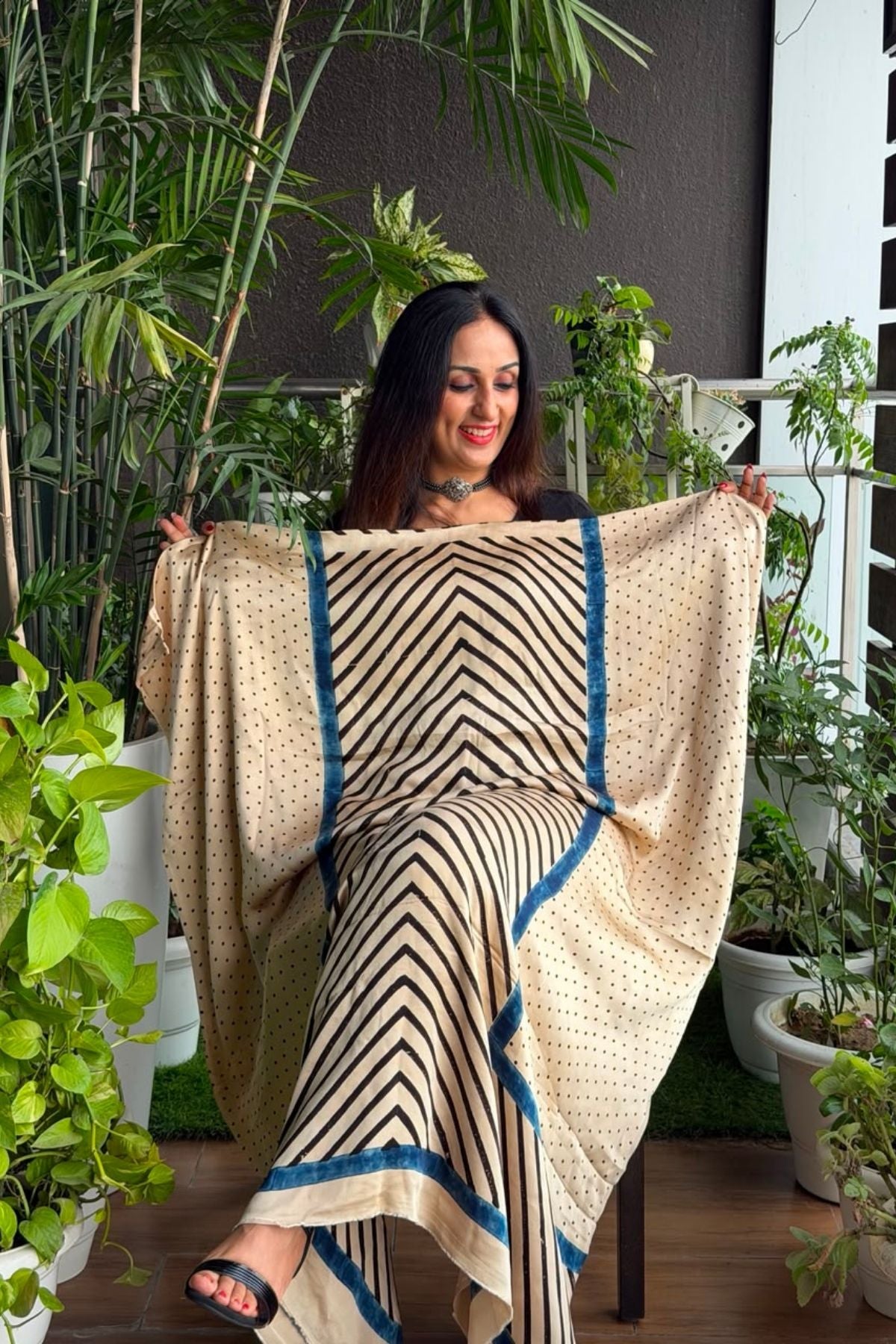 Ajrakh kurta fabric on pure modal !!