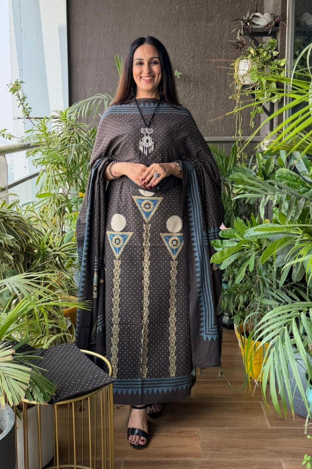 Handblocked Ajrakh Taj cotton full sets!!