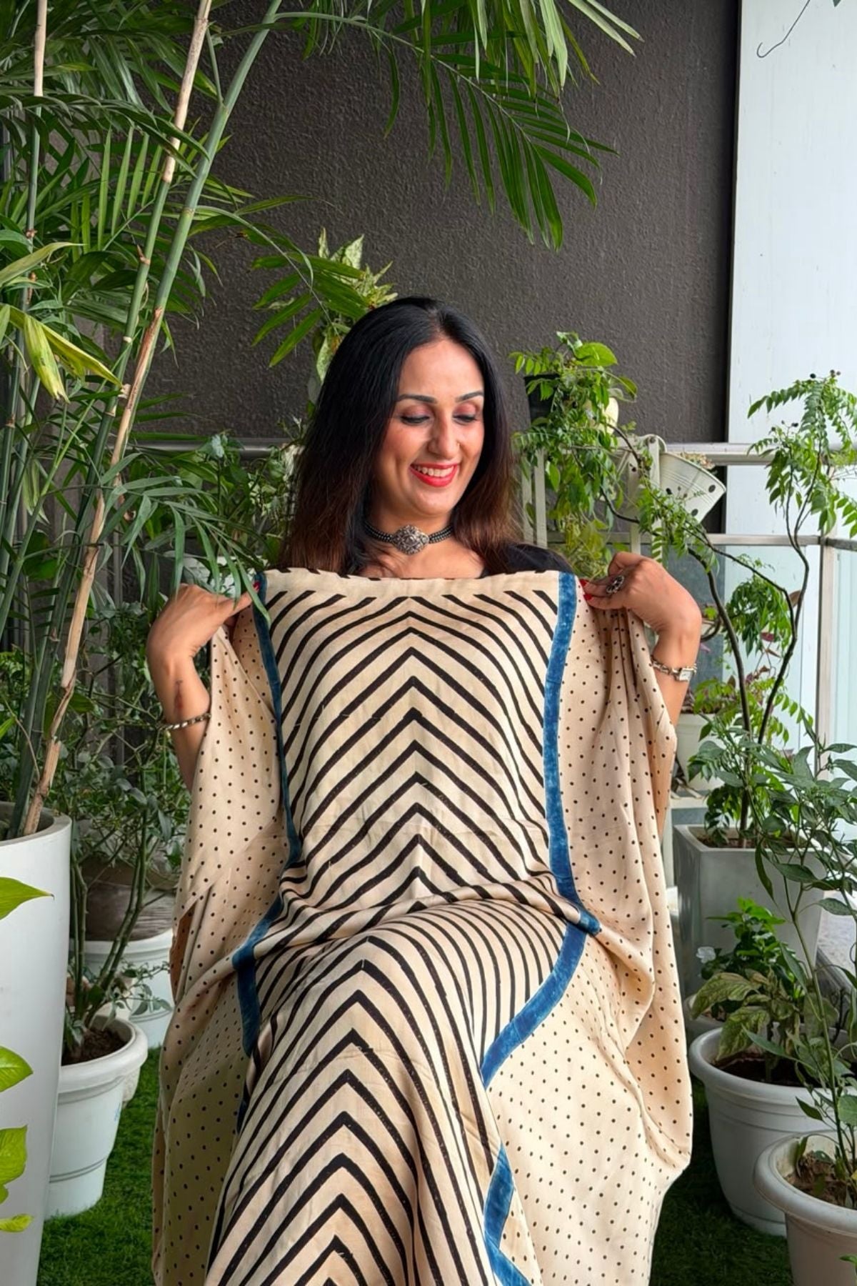 Ajrakh kurta fabric on pure modal !!