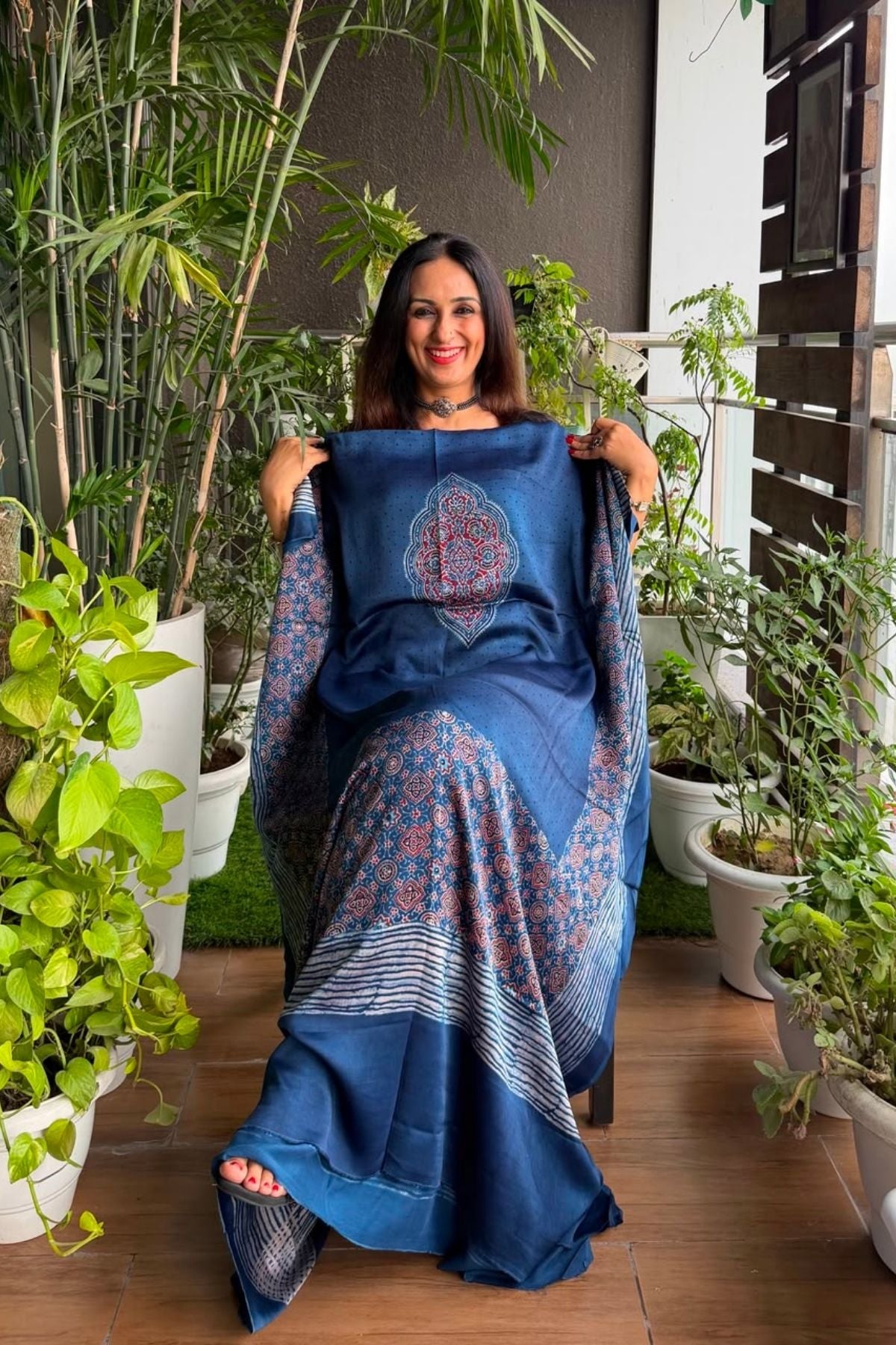 Ajrakh kurta fabric on pure modal !!