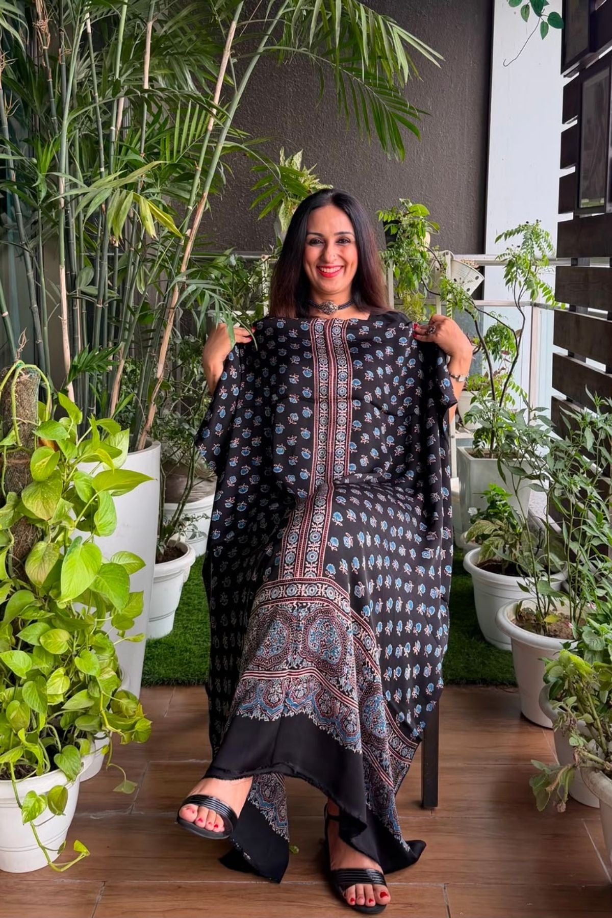 Ajrakh kurta fabric on pure modal !!