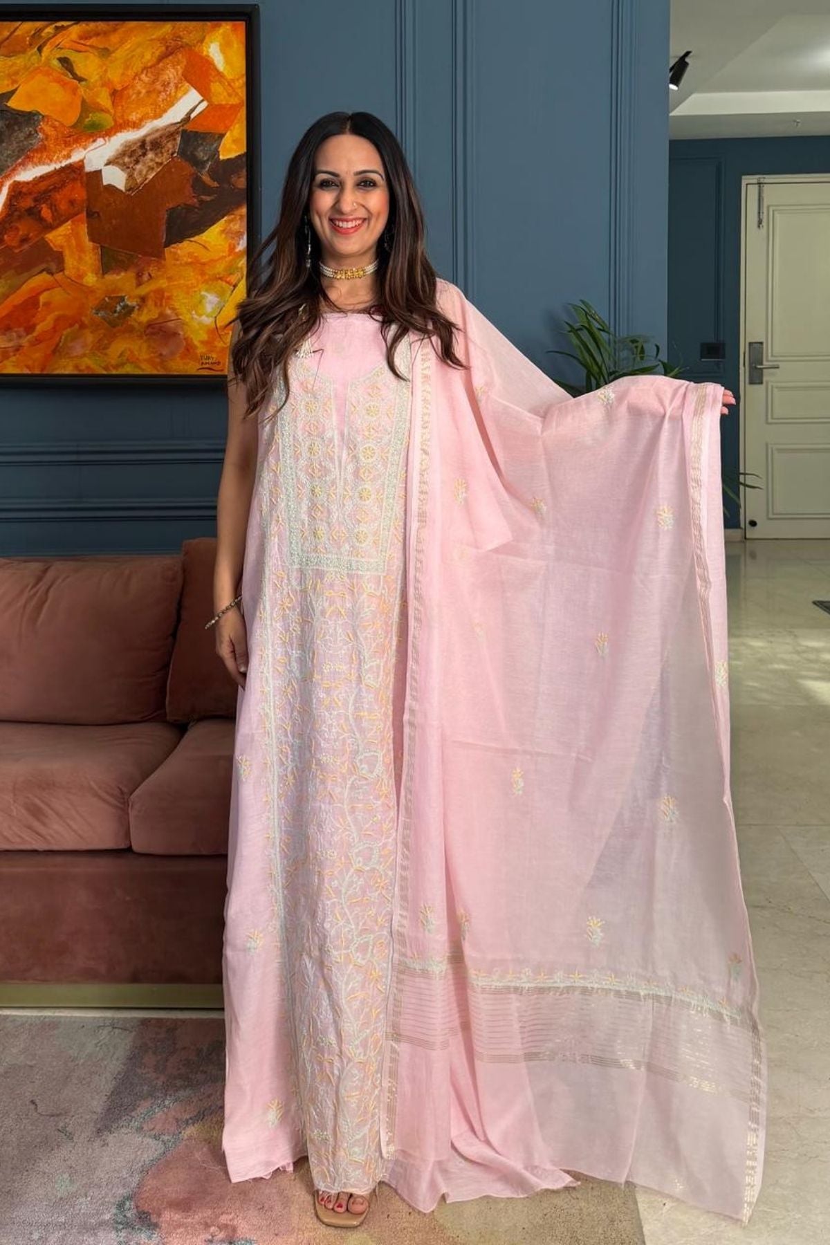 Chikankari on pure Mul cotton!!