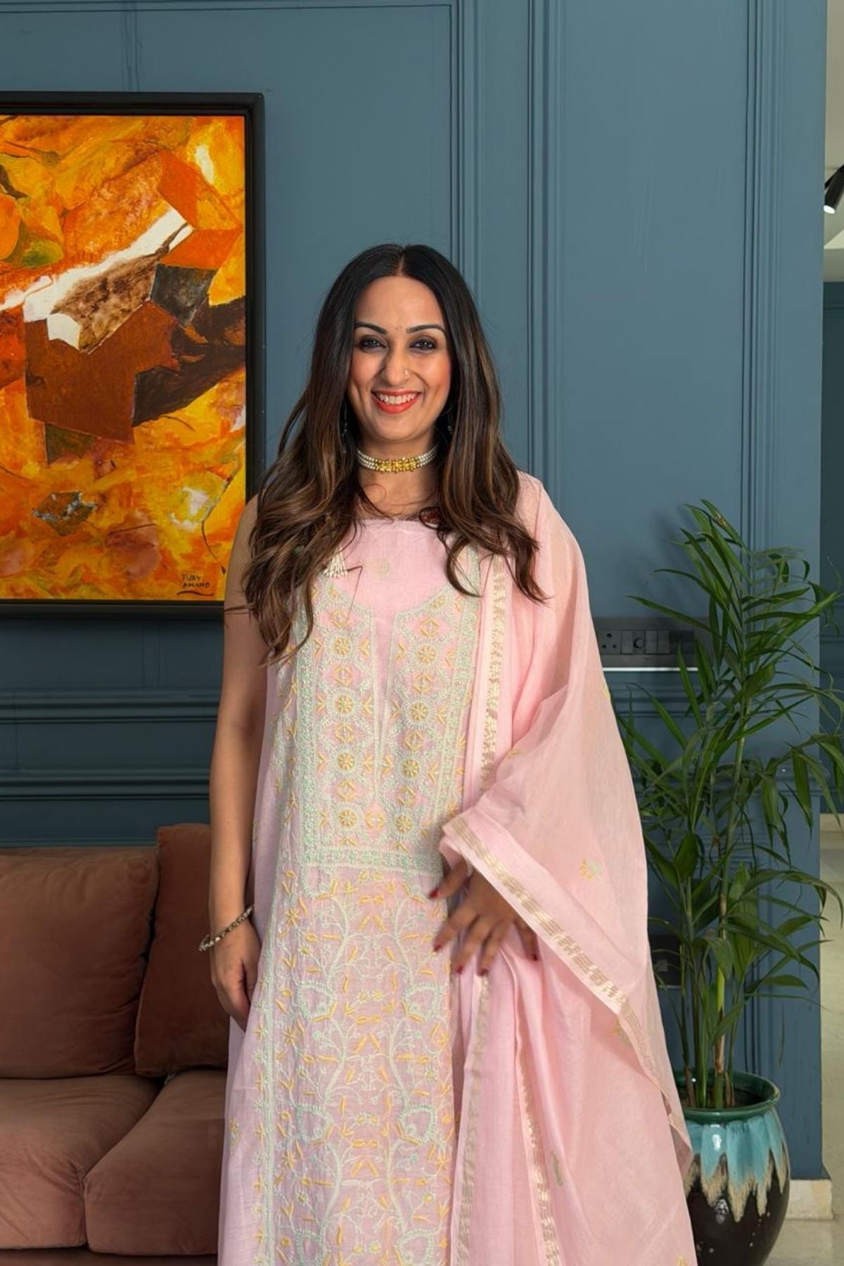 Chikankari on pure Mul cotton!!