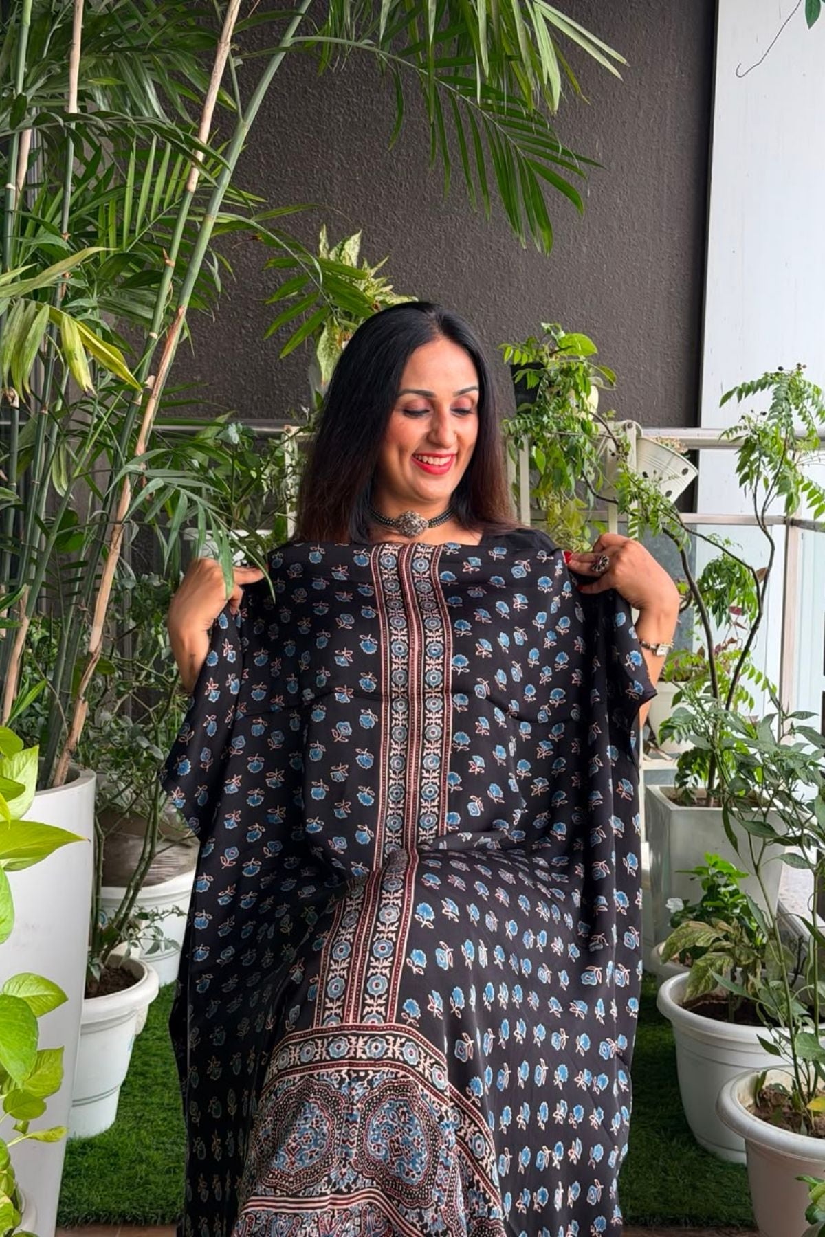 Ajrakh kurta fabric on pure modal !!