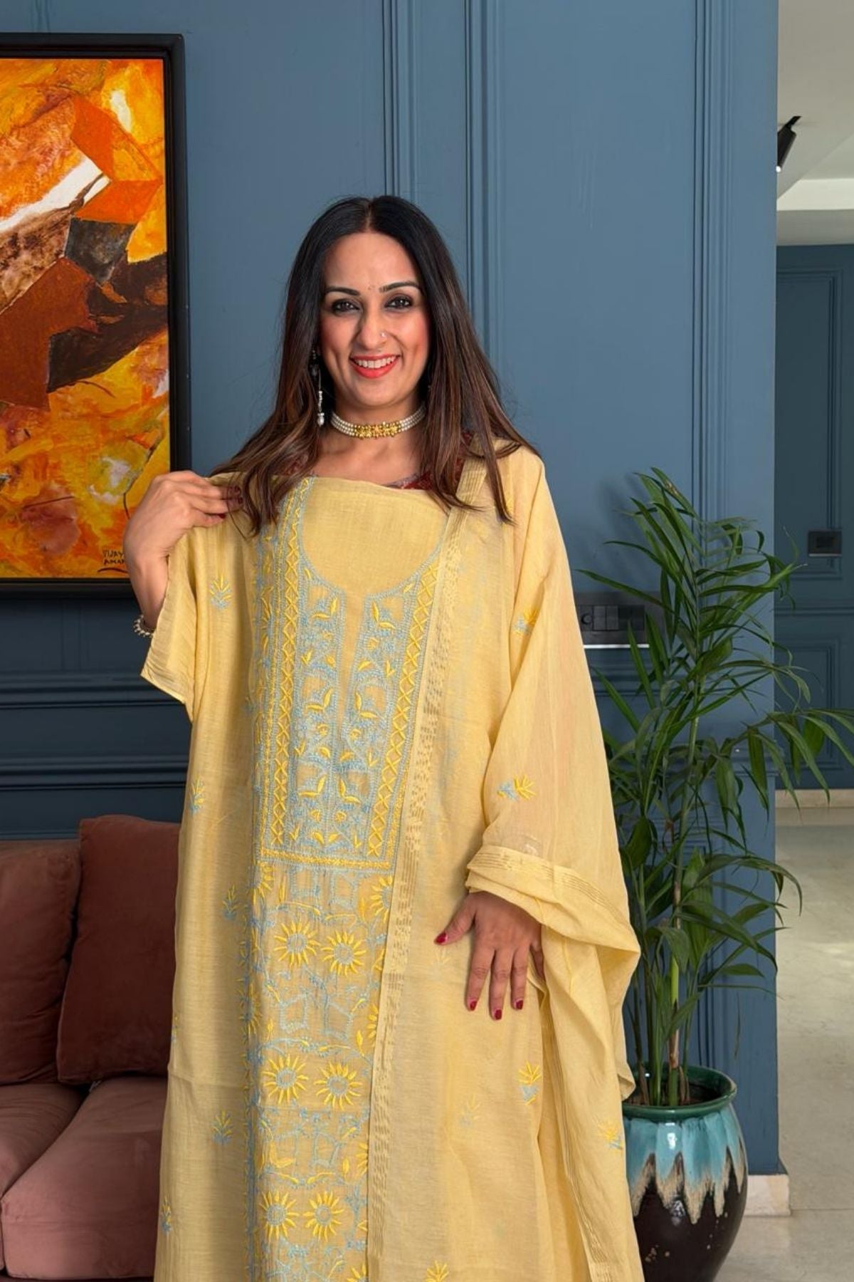 Chikankari on pure Mul cotton!!