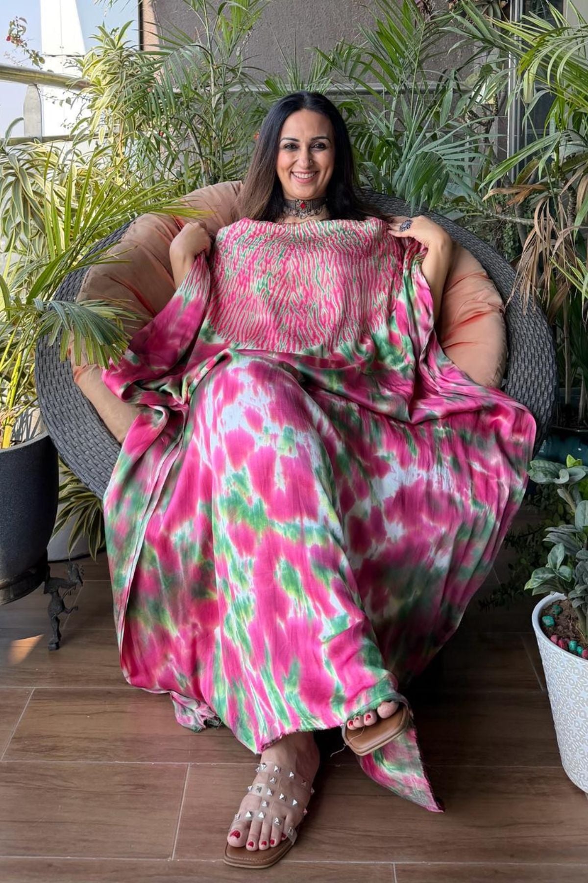 Shibori work with spray dyeing on pure modal!!