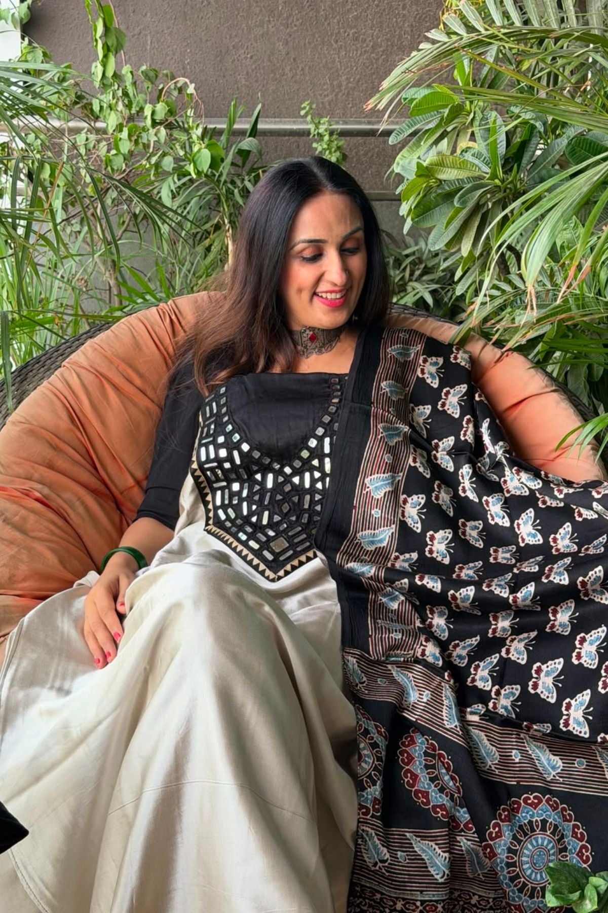 Handcrafted Kutch mirror work Mashru silk full sets!!