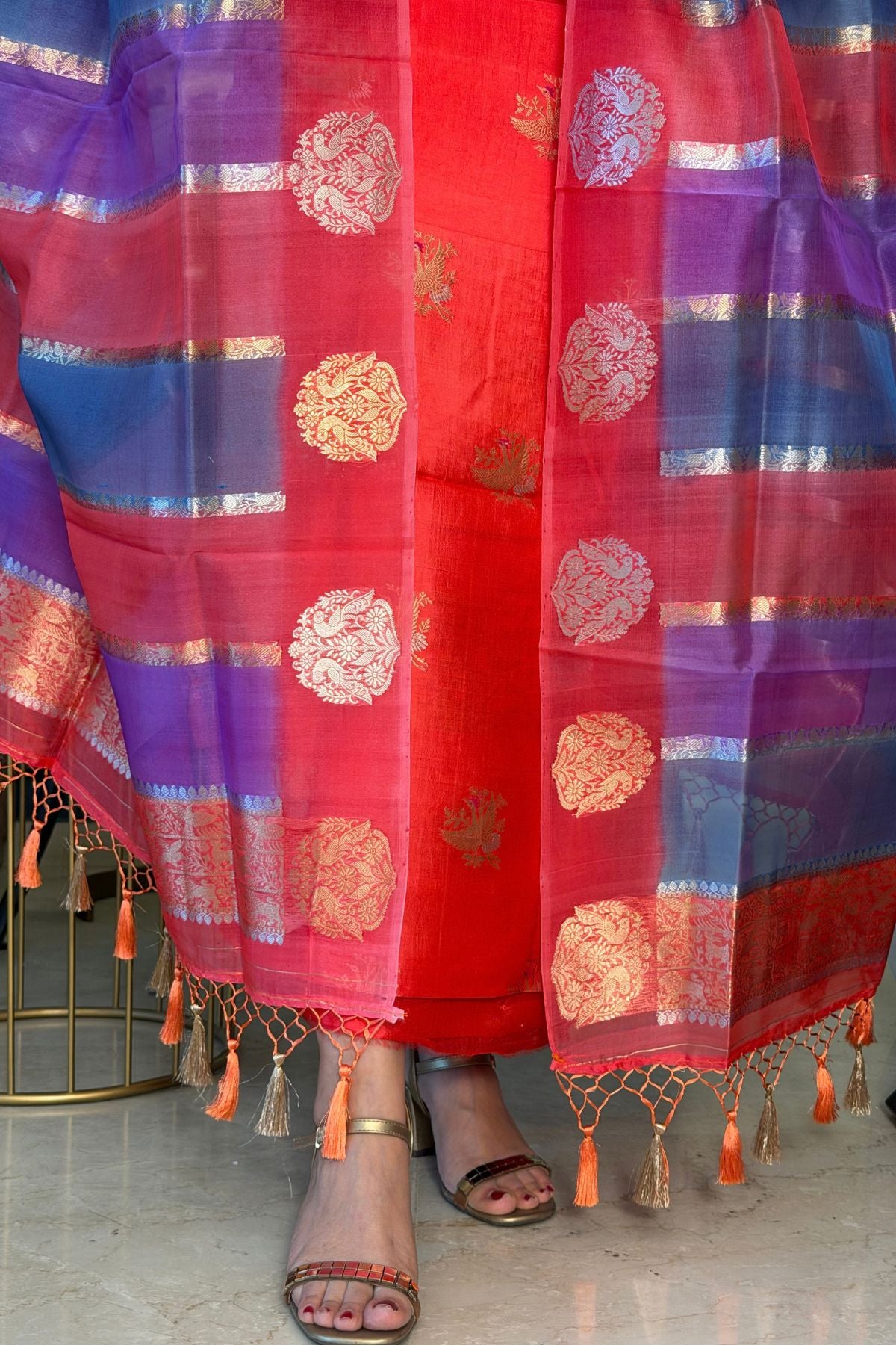 Handwoven pure Banarasi raw mango silk suit sets with rangkaat dupatta!!