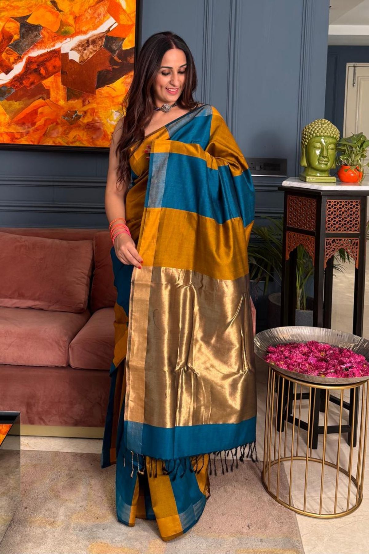 *Pure maheshwari handloom saree