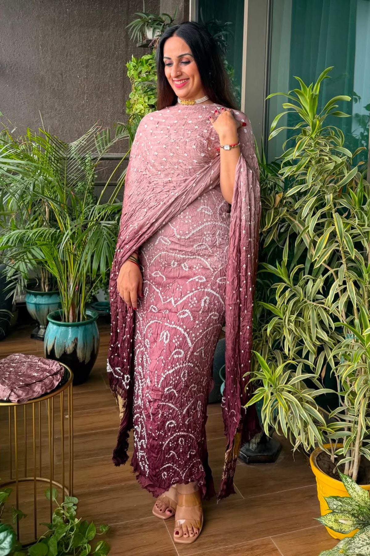 Hand done BANDHANI full set on pure modal!!