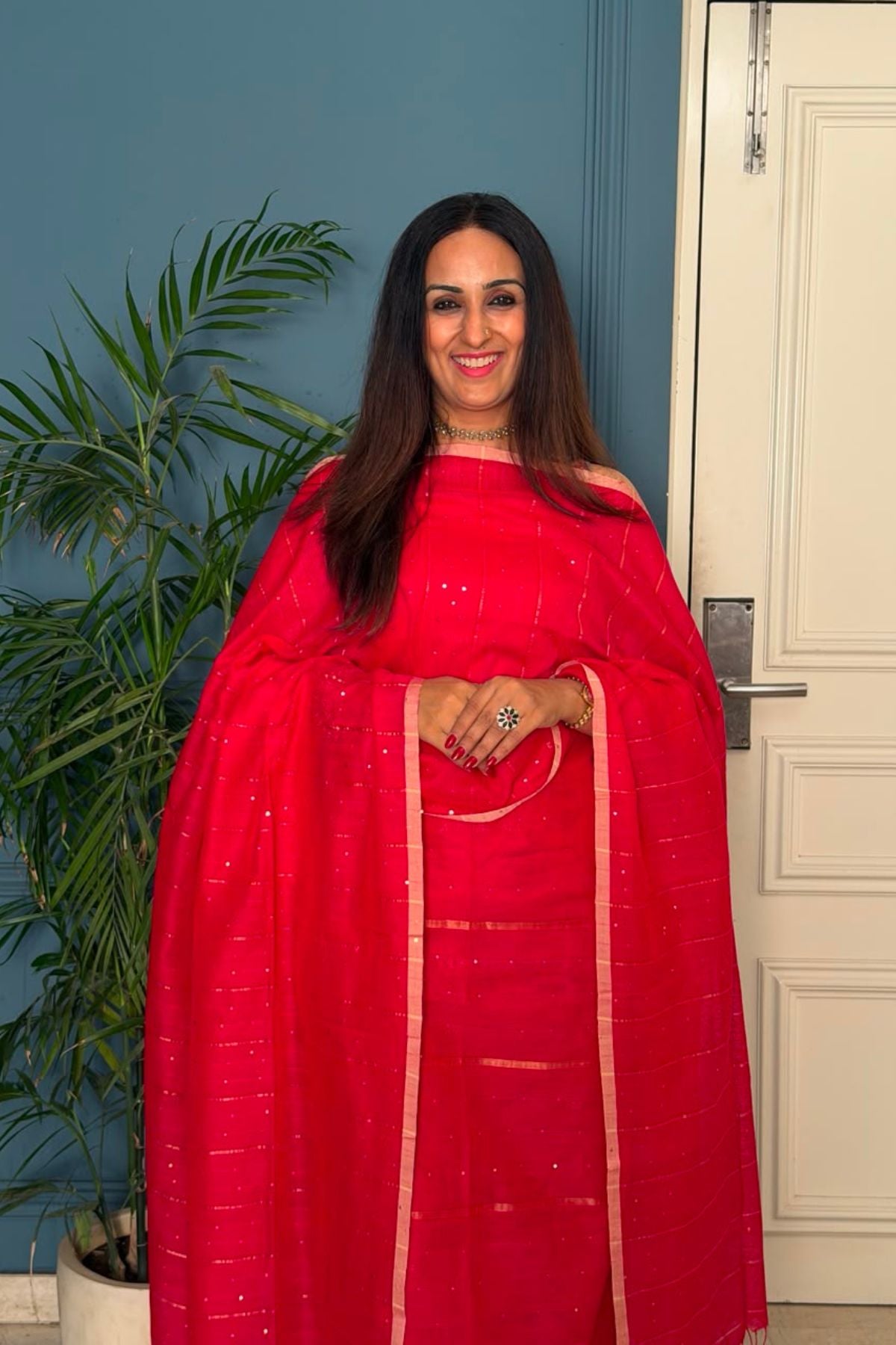 Pure cotton kurta dupatta sets with handwoven pocket sequins!!
