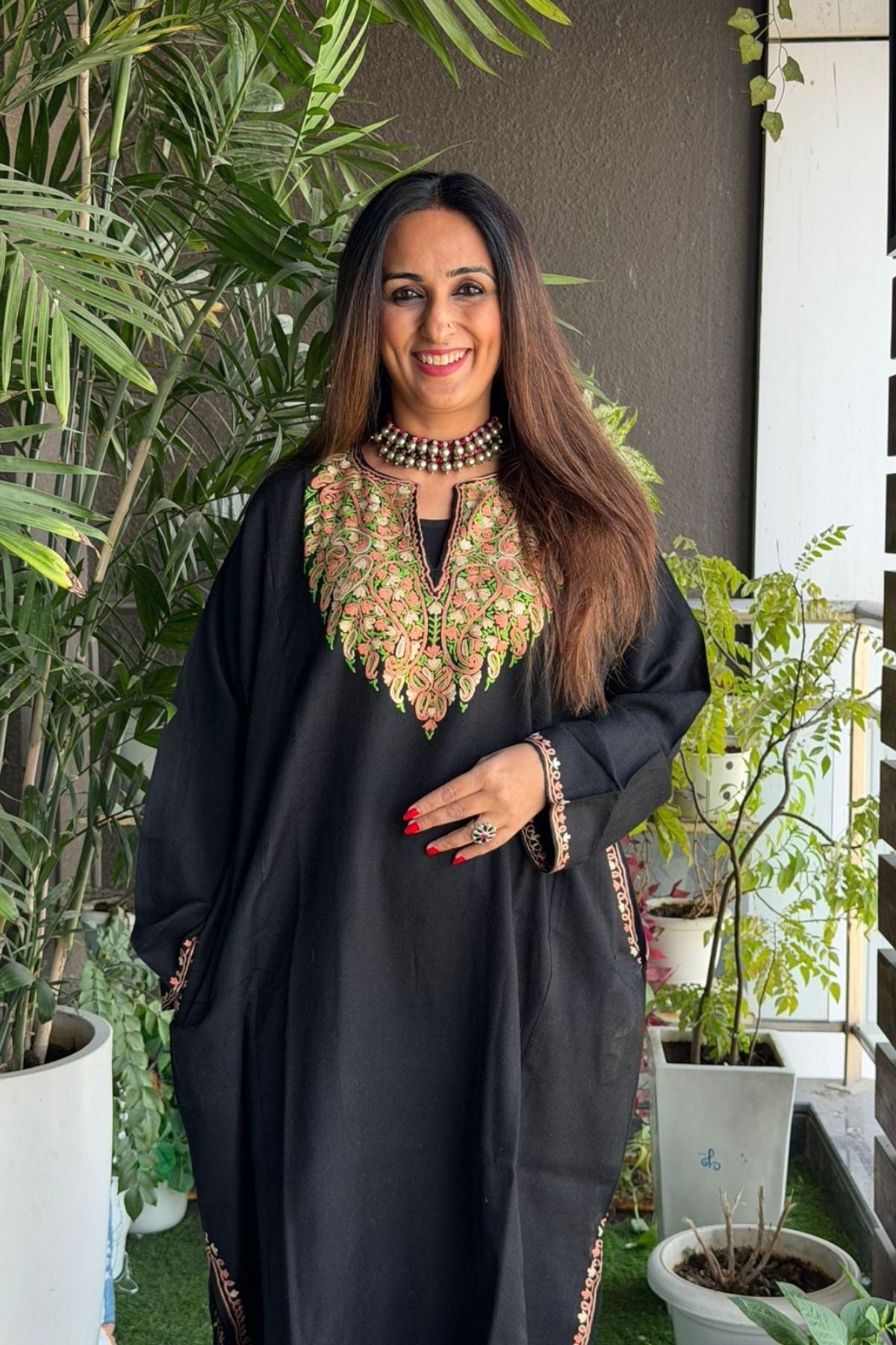 Woollen Kashmiri Phiran with Aari work