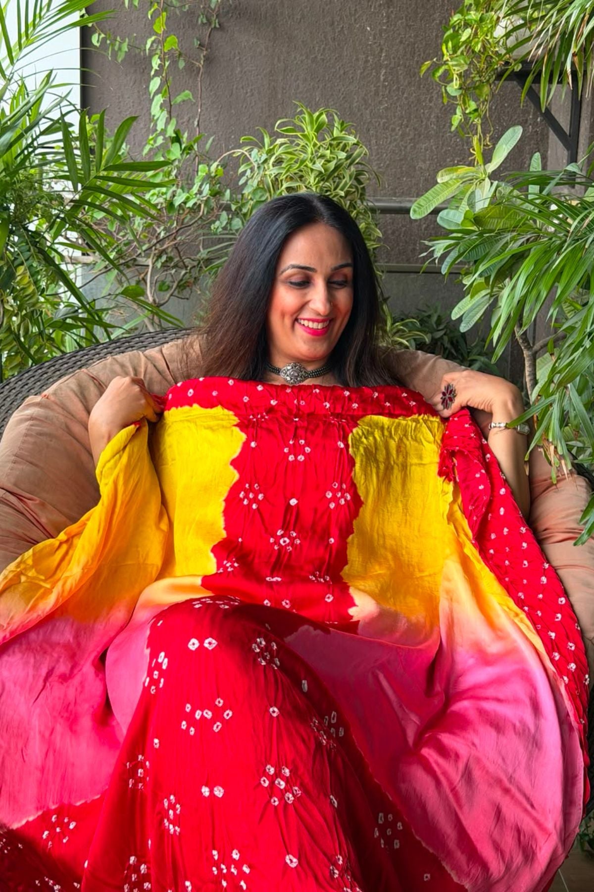 Hand BANDHANI work with ombré dyeing!!!