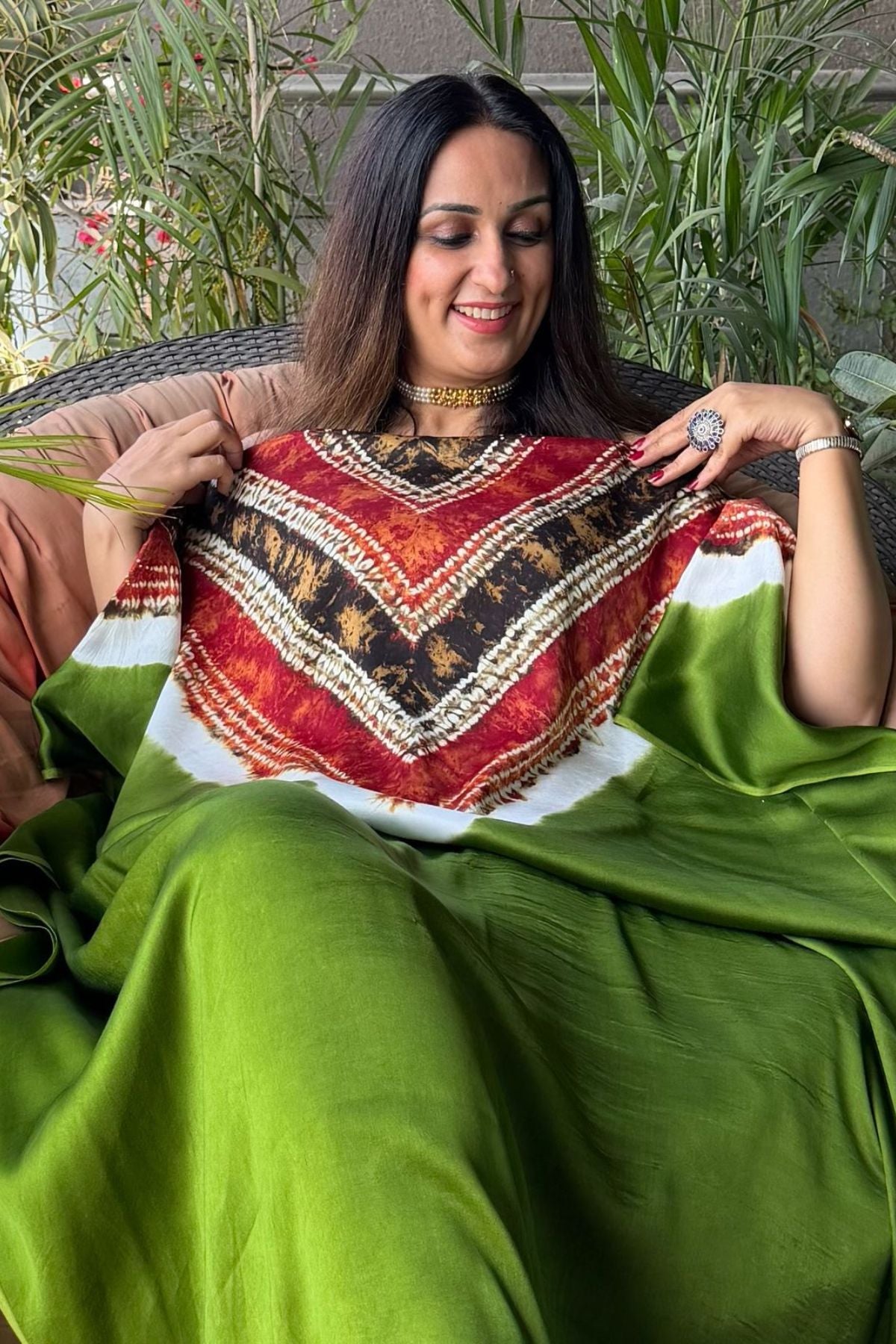 Handblocked Shibori-marble dyed kurta on pure Modal