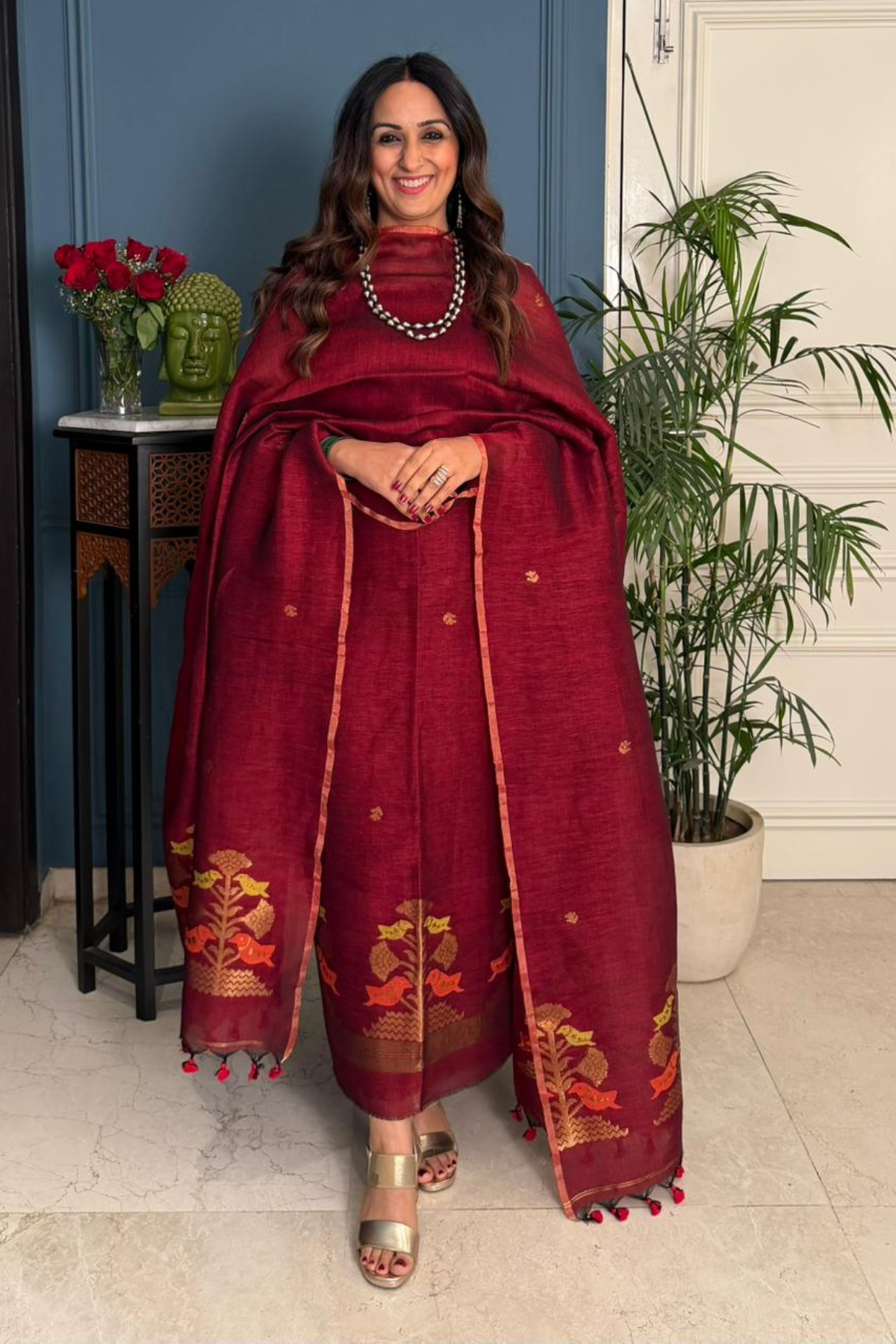 Jayshree linen kurta dupatta set