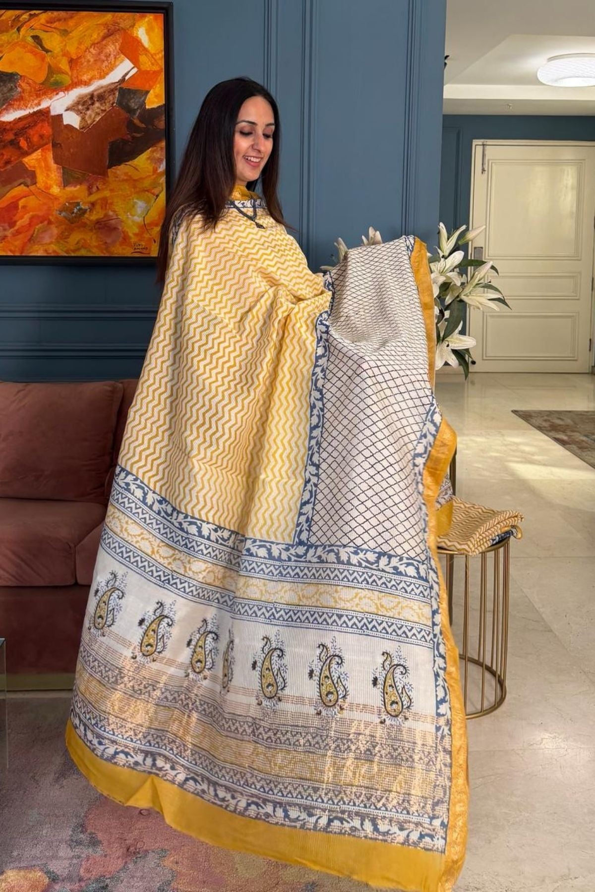 Handblocked Bagh full sets on pure Maheshwari!!