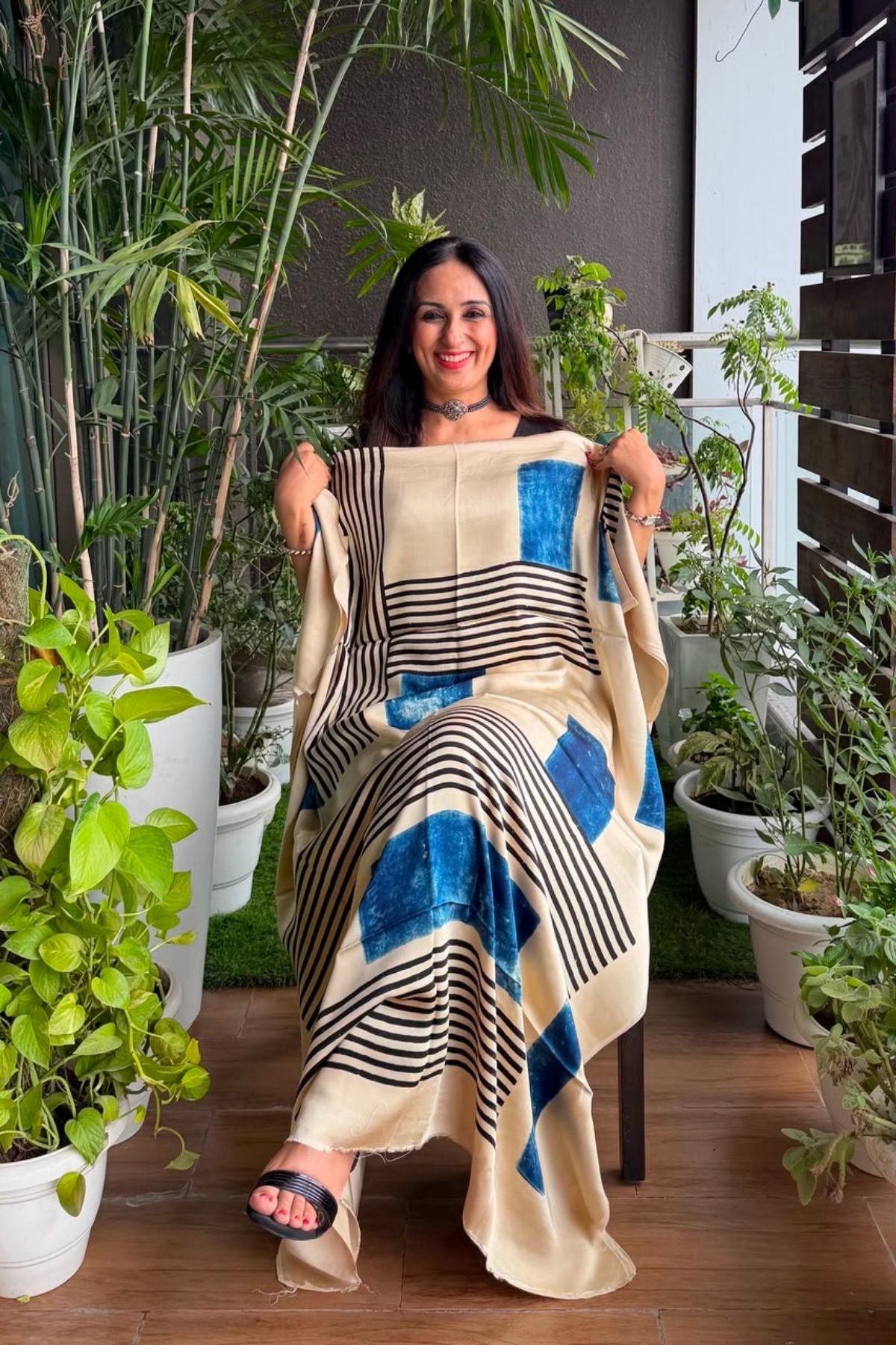 Ajrakh kurta fabric on pure modal !!