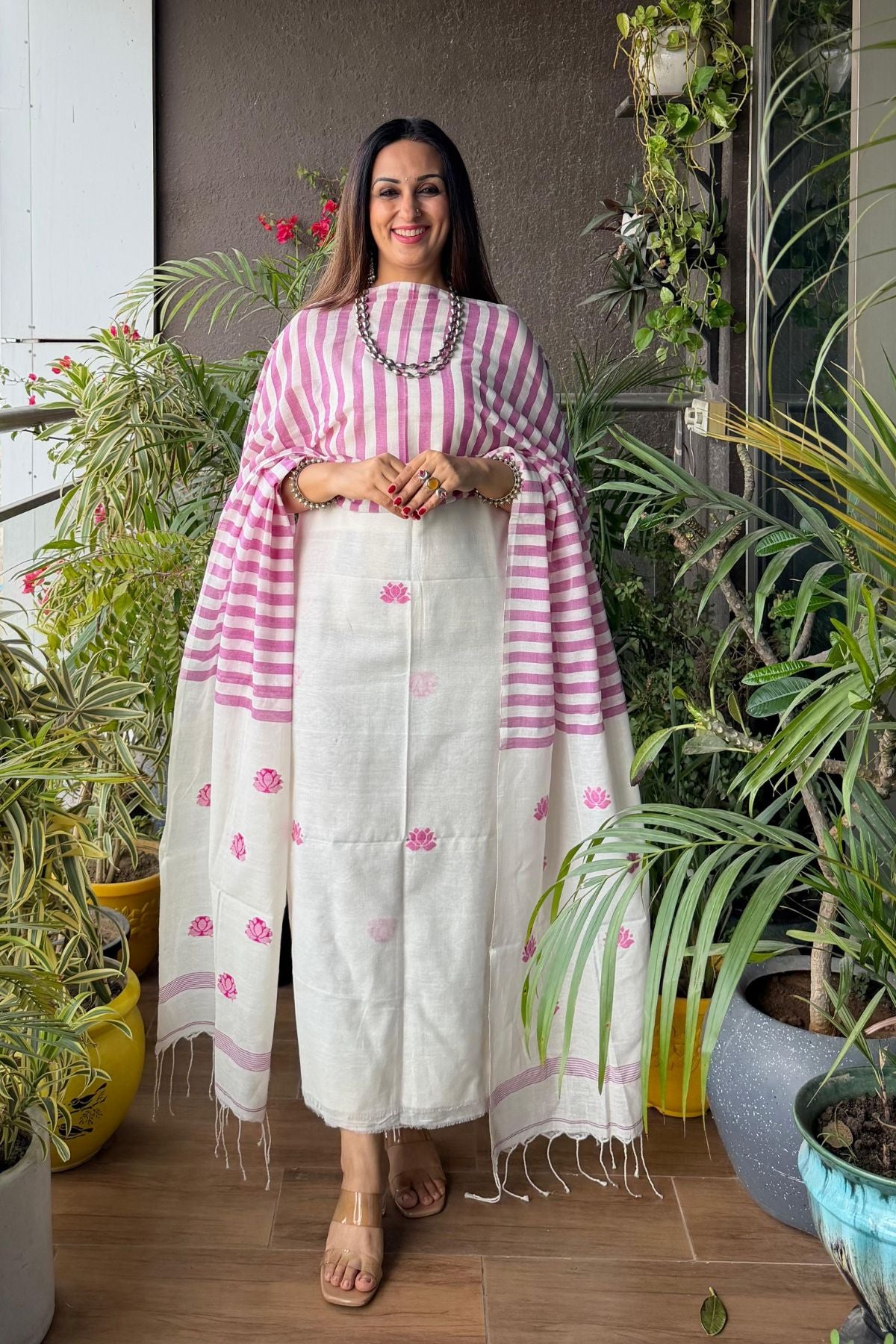 Jamdani pure cotton kurta dupatta sets!!