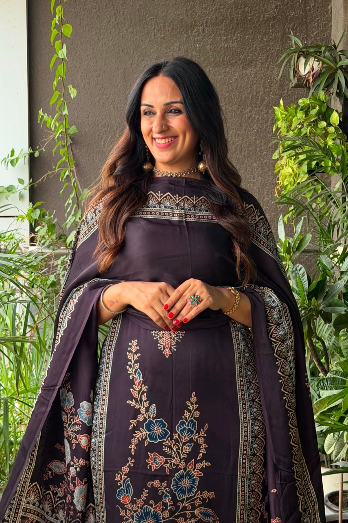 Ajrakh Modal Kurta Dupatta Set