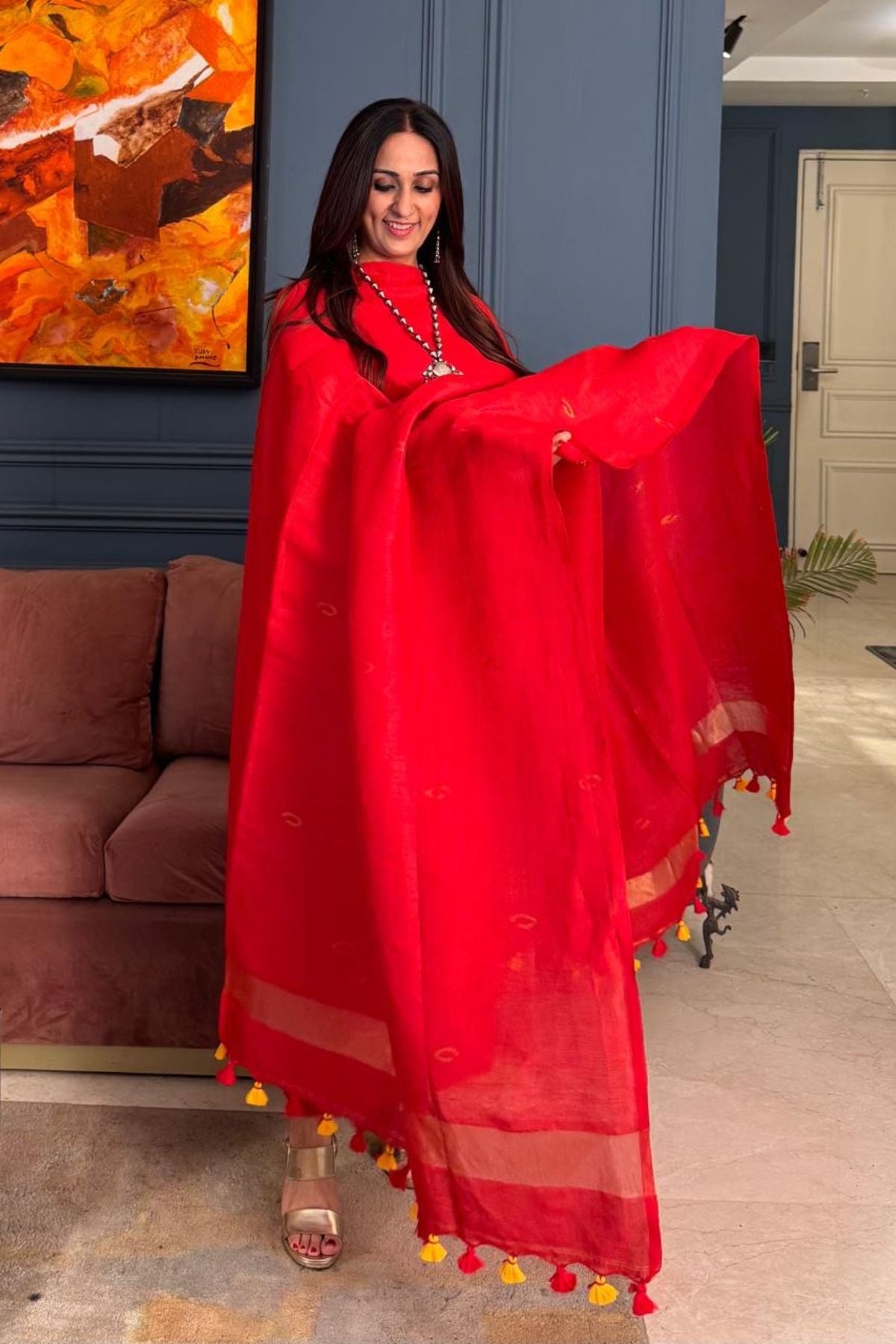 Jayshree Linen kurta Dupatta Set