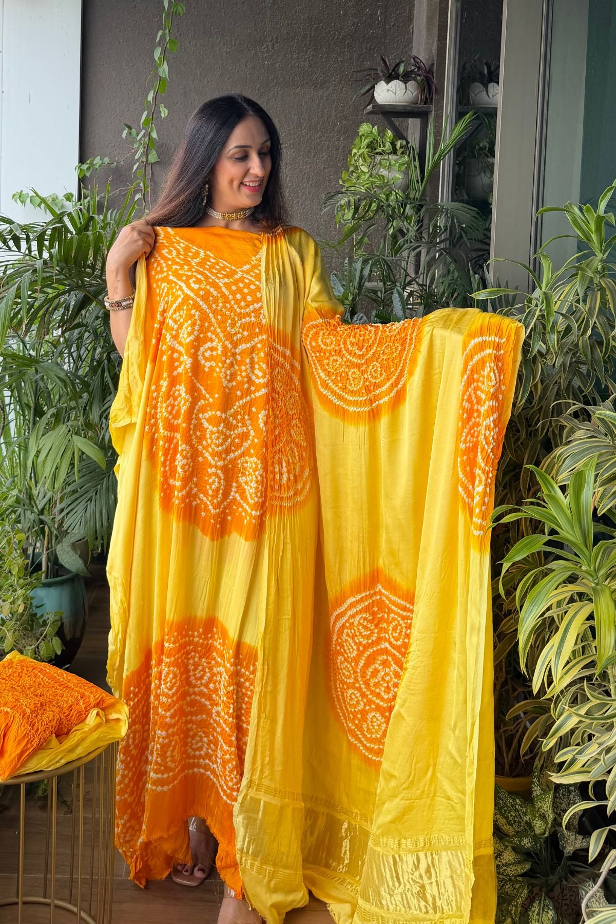Bandhani work full sets on pure modal satin!!!