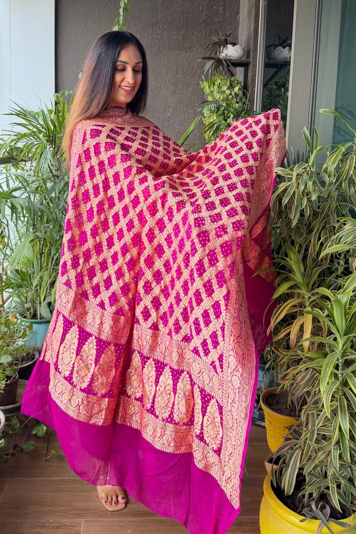 Banarasi khaddi georgette bandhani sets!!!