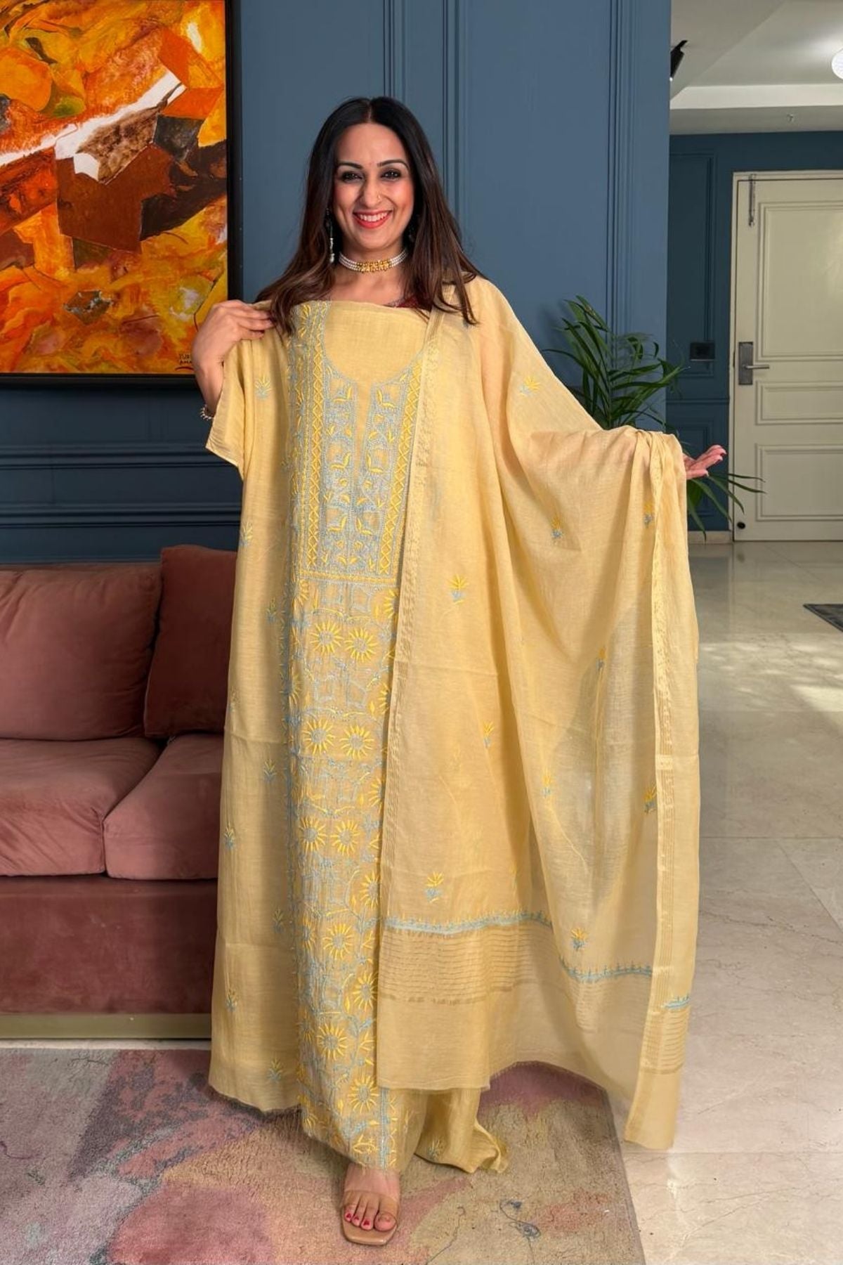 Chikankari on pure Mul cotton!!