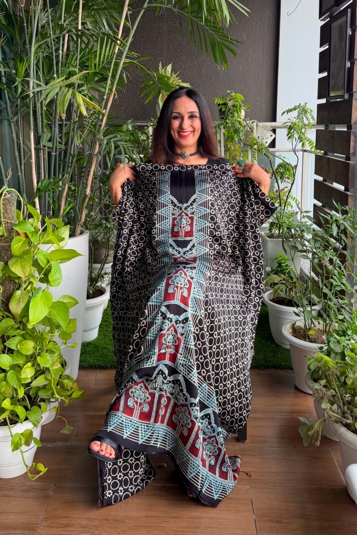 Ajrakh kurta fabric on pure modal !!