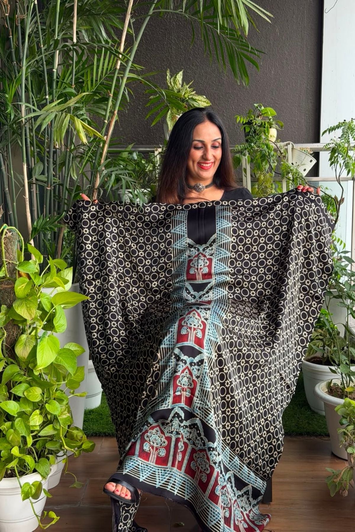 Ajrakh kurta fabric on pure modal !!