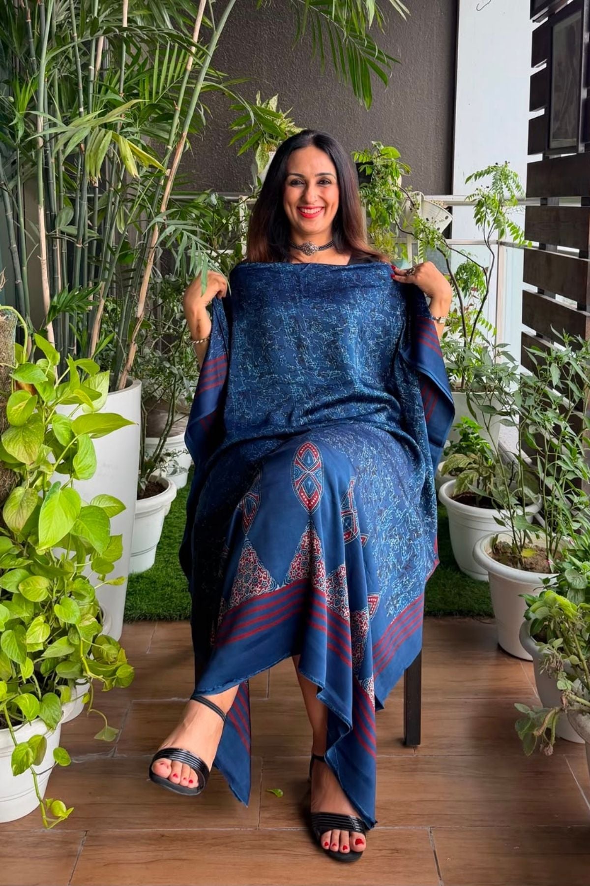 Ajrakh kurta fabric on pure modal !!