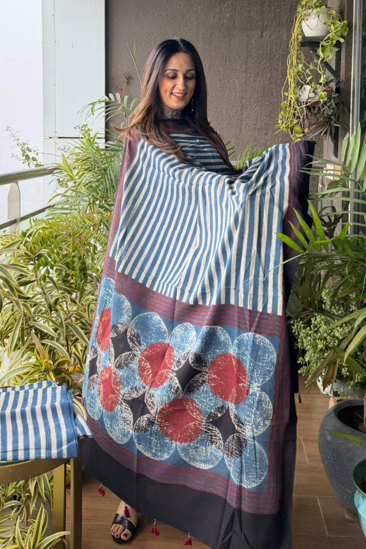 Ajrakh suits sets on Taj group pure cotton