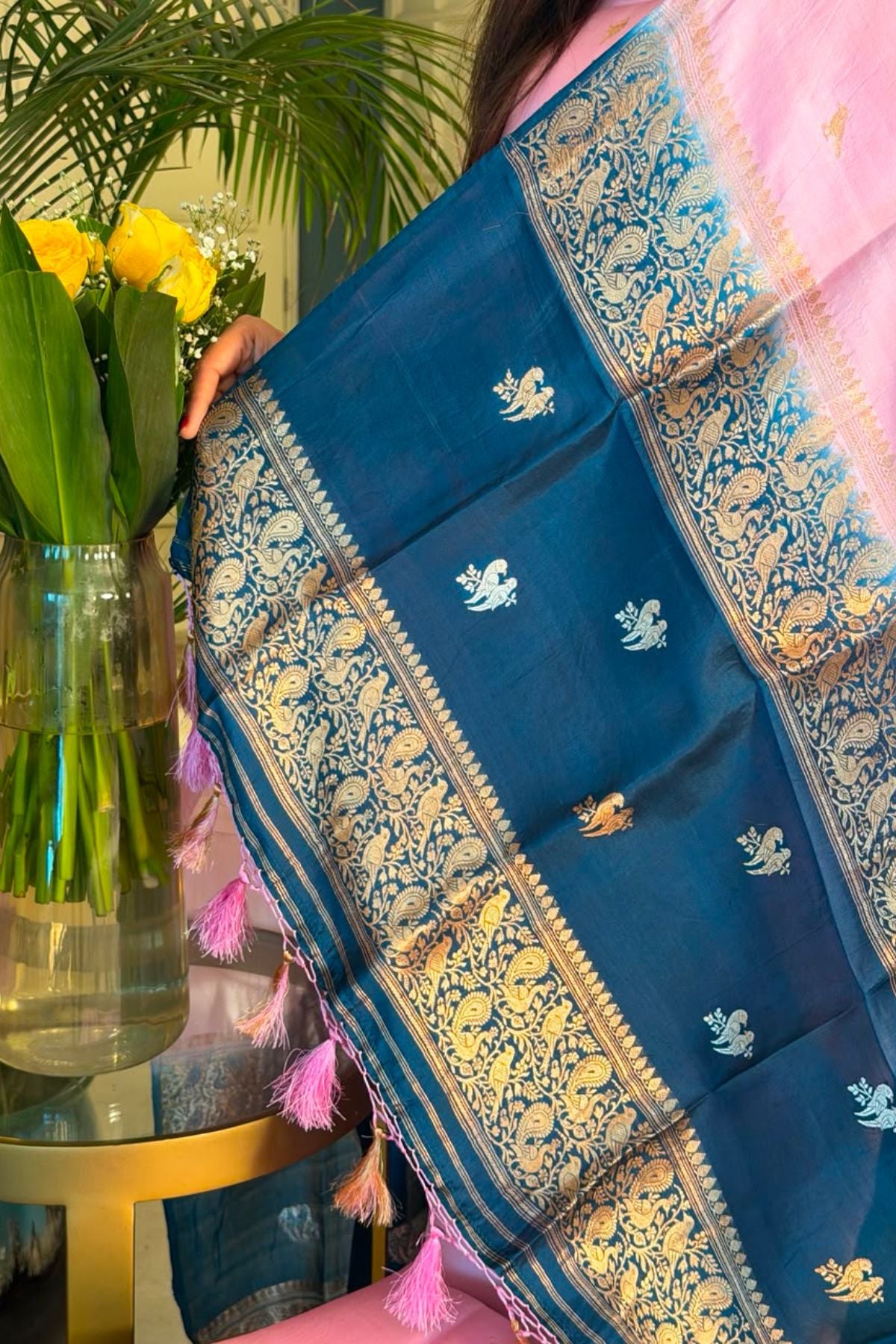 Banarasi weave on pure raw mango silk!!