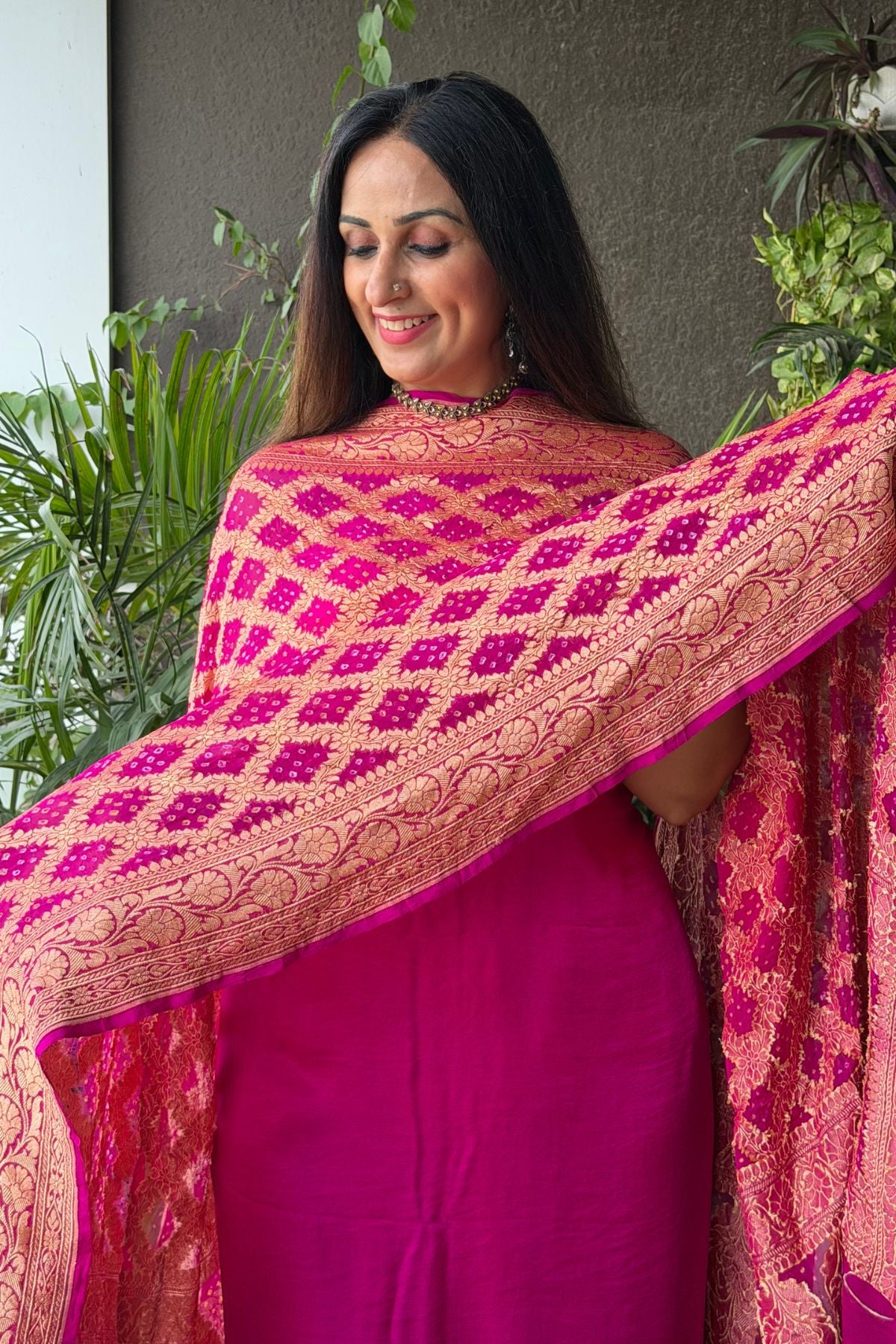 Banarasi khaddi georgette bandhani sets!!!