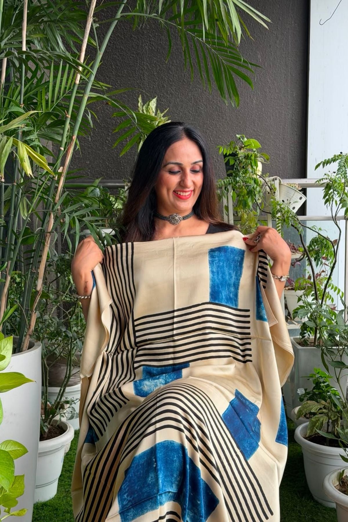Ajrakh kurta fabric on pure modal !!