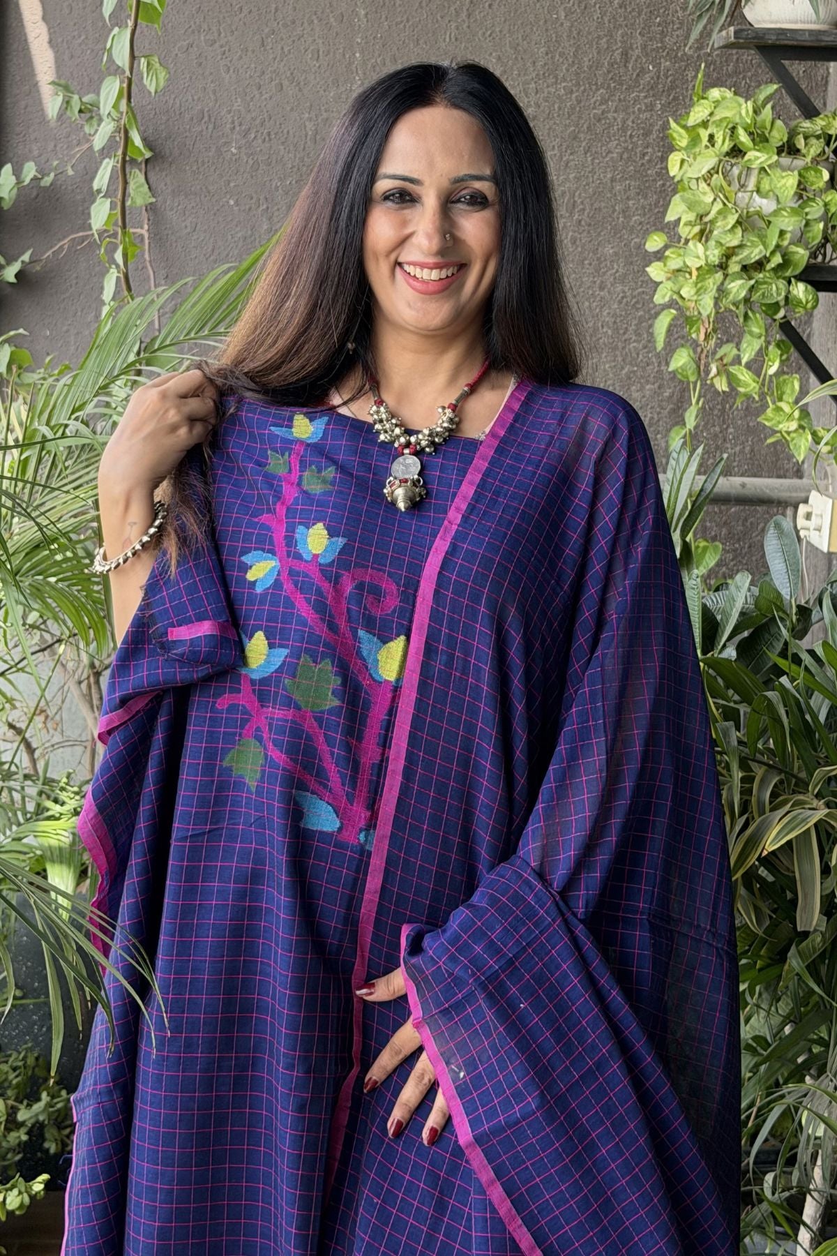 Handloom cotton self-check Jamdani full sets!!