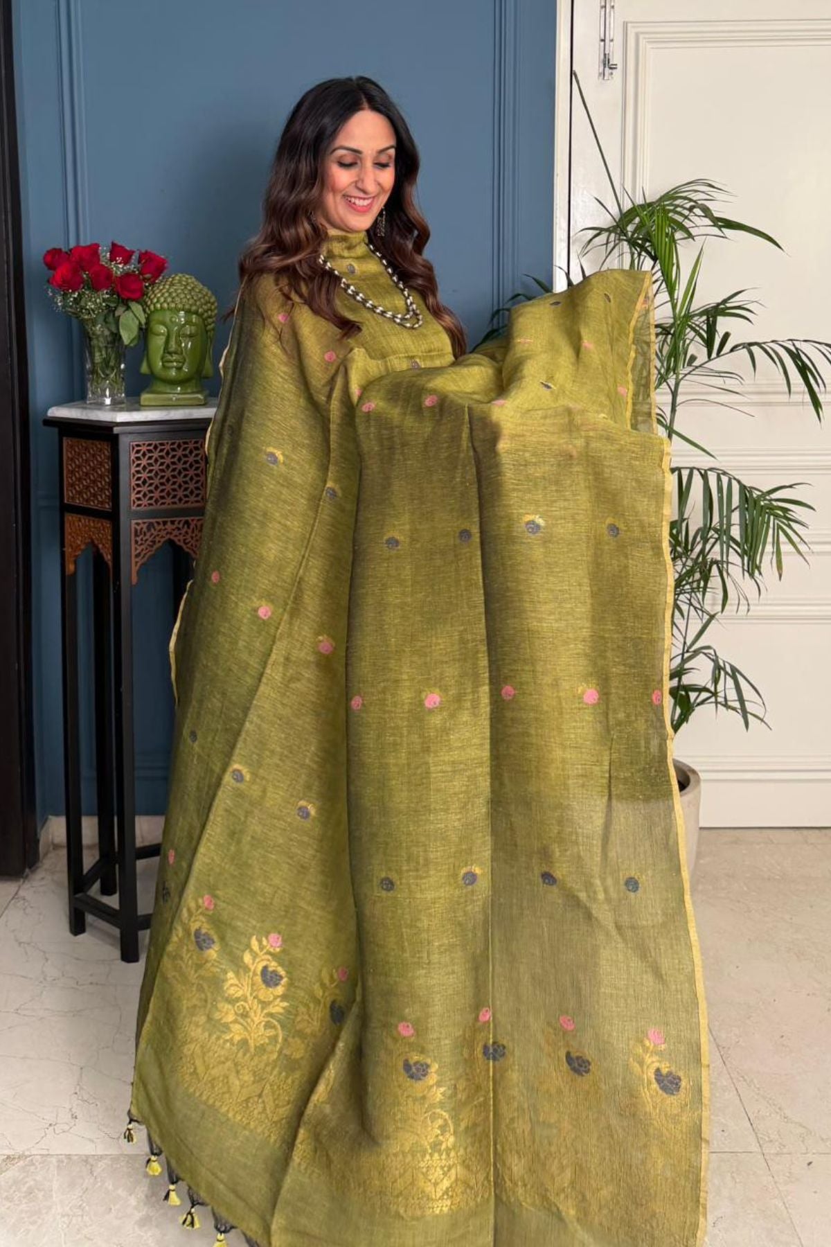 Jayshree linen kurta dupatta set