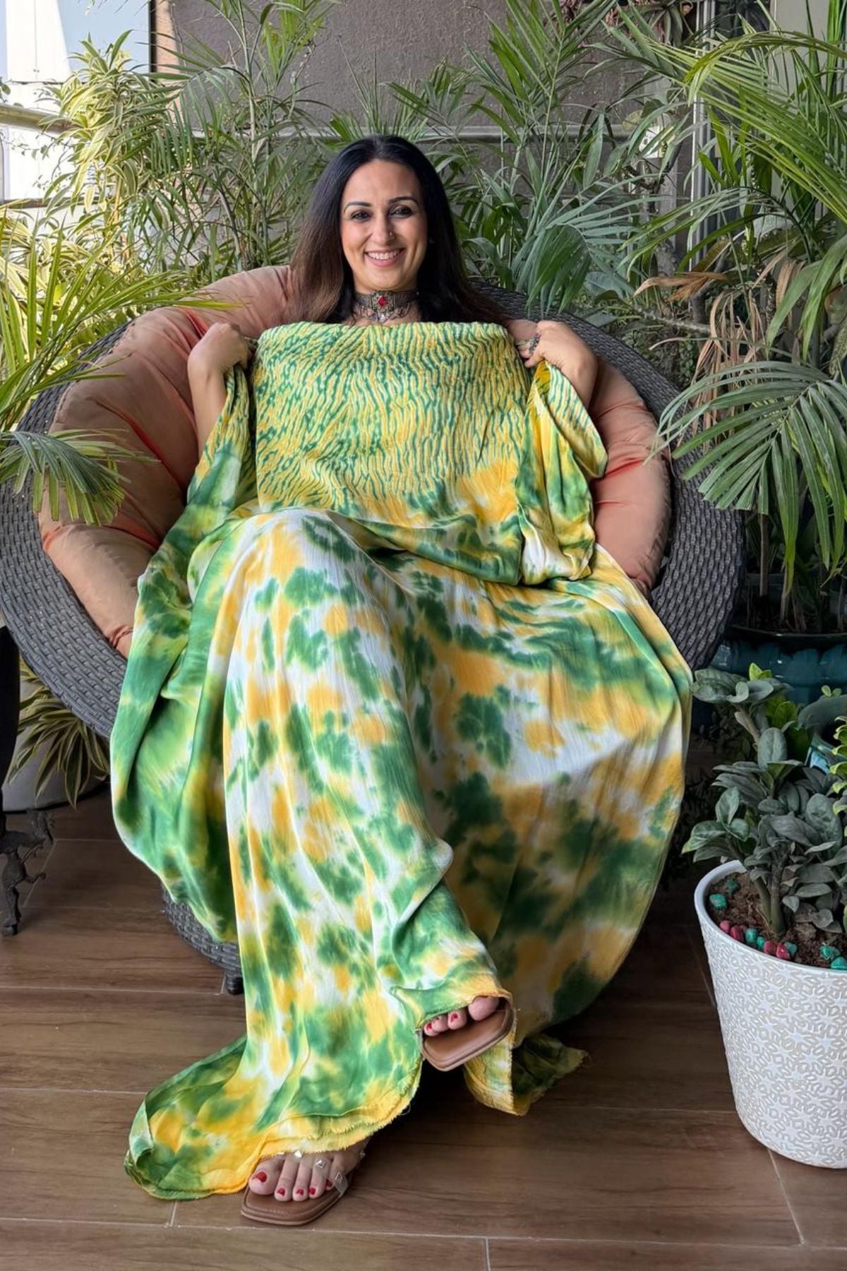 Shibori work with spray dyeing on pure modal!!