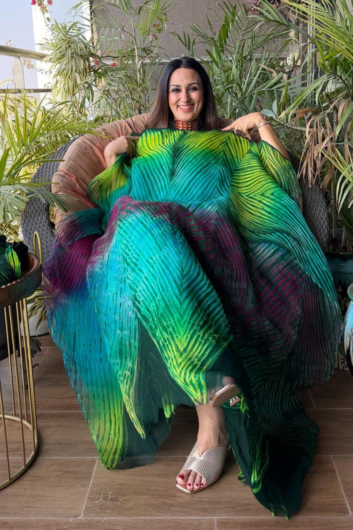 Arashi- Pure Organza Multi Shibori kurta fabric!!!