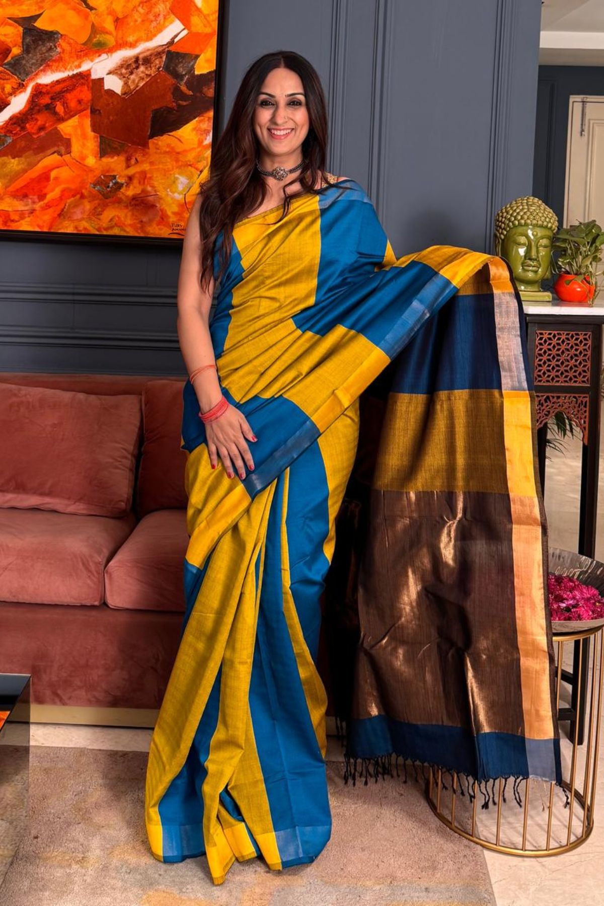 *Pure maheshwari handloom saree
