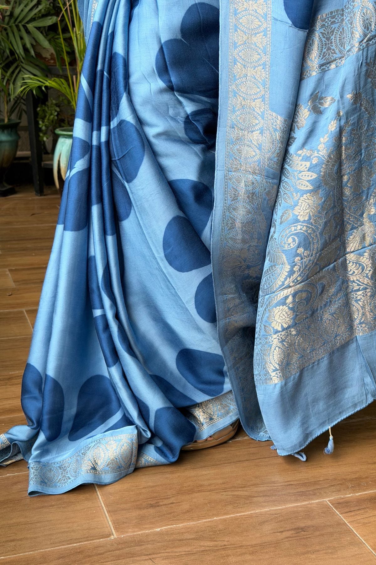 Handcrafted Clamp-dyed sarees in pure modal silk!!!