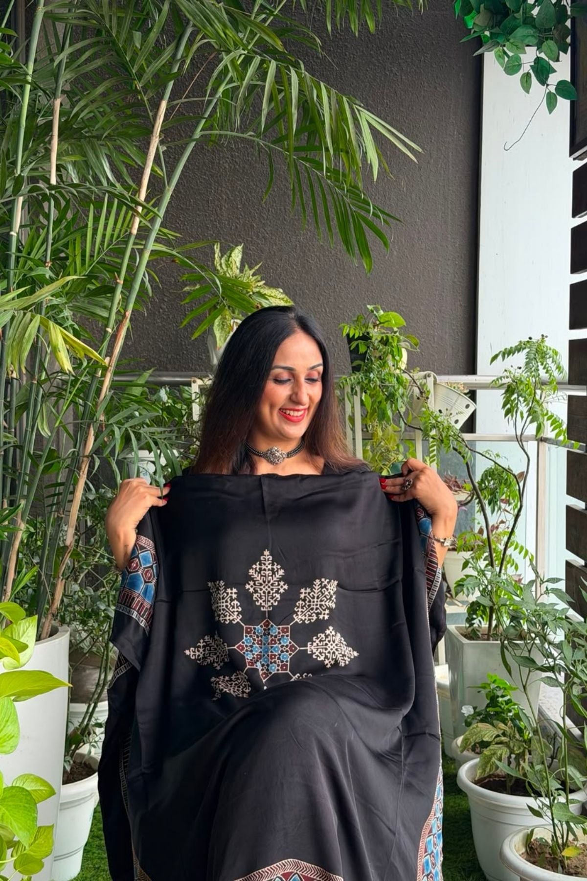 Ajrakh kurta fabric on pure modal !!