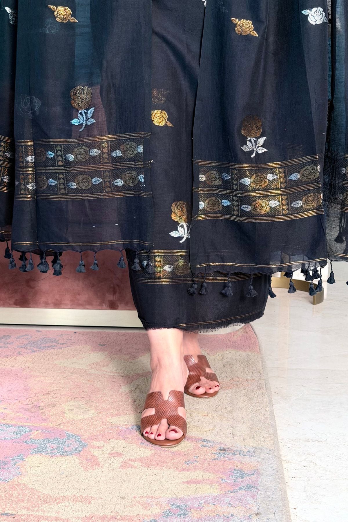 Mercerised pure cotton zari weave kurta dupatta sets with Jamdani weave !!