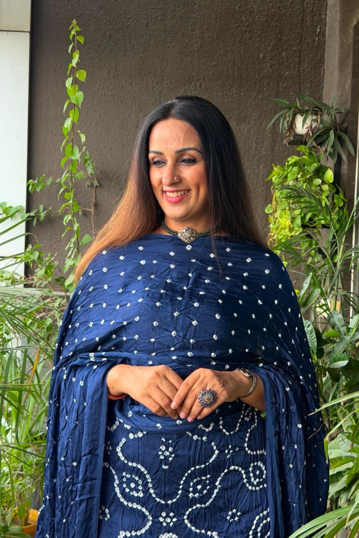 Bandhani with nakshi zari work on pure modal!!