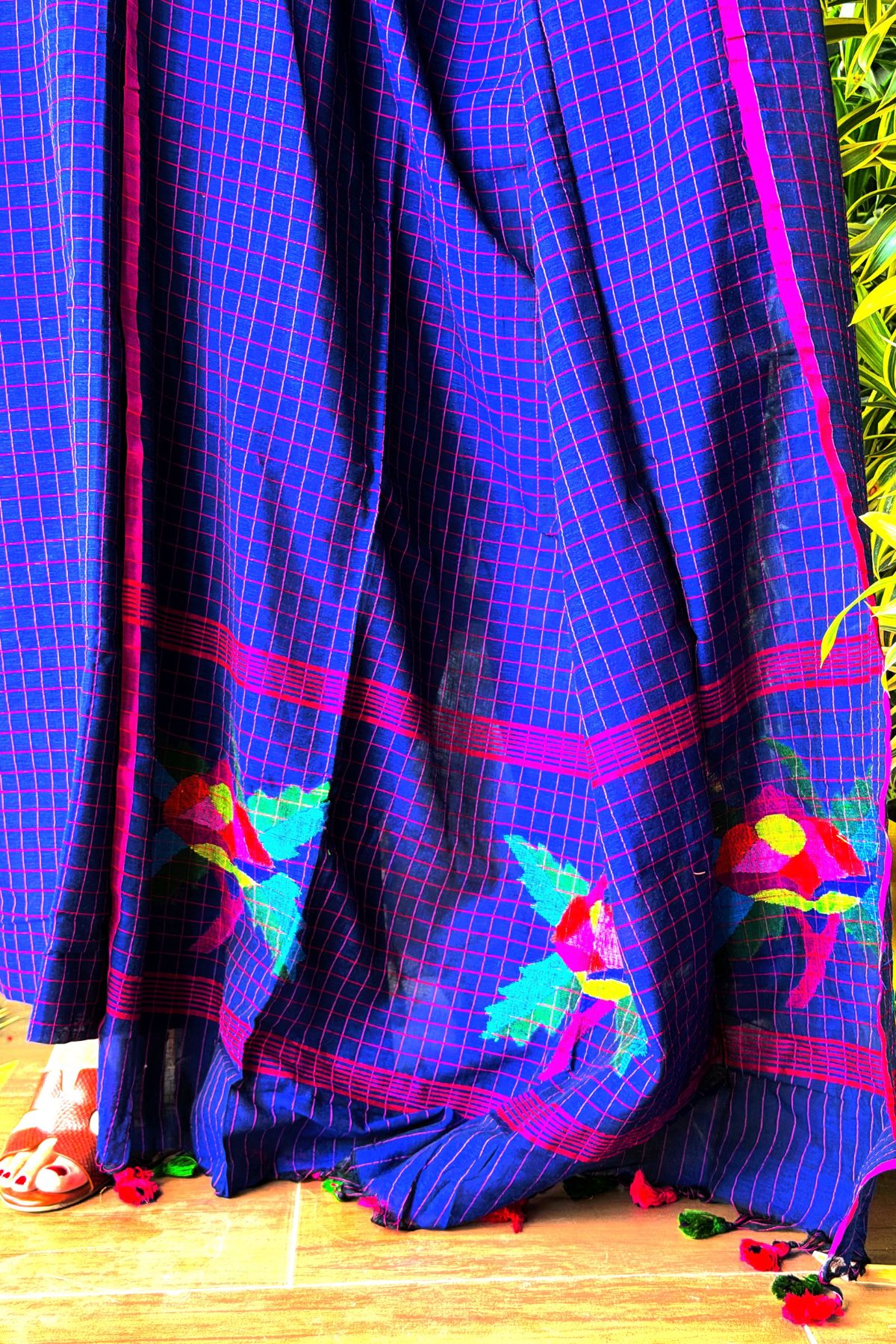 Handloom cotton self-check Jamdani full sets!!