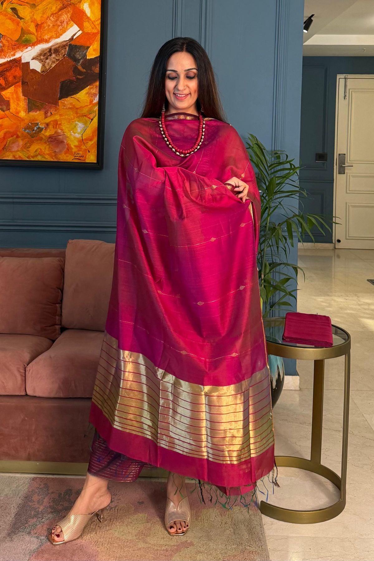 Handloom pure Maheshwari silk full sets