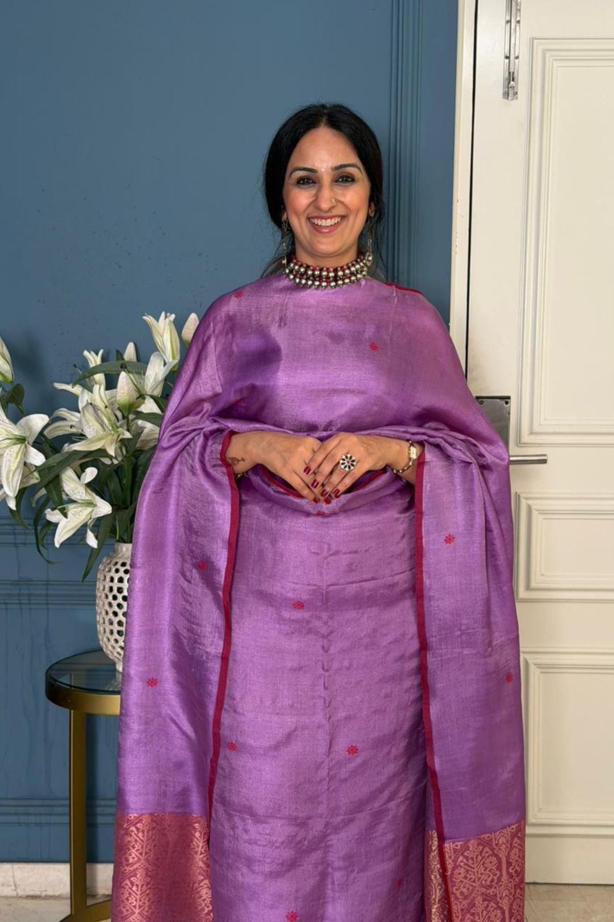 Tangail weave on Pure Tussar Silk -Kurta Dupatta set