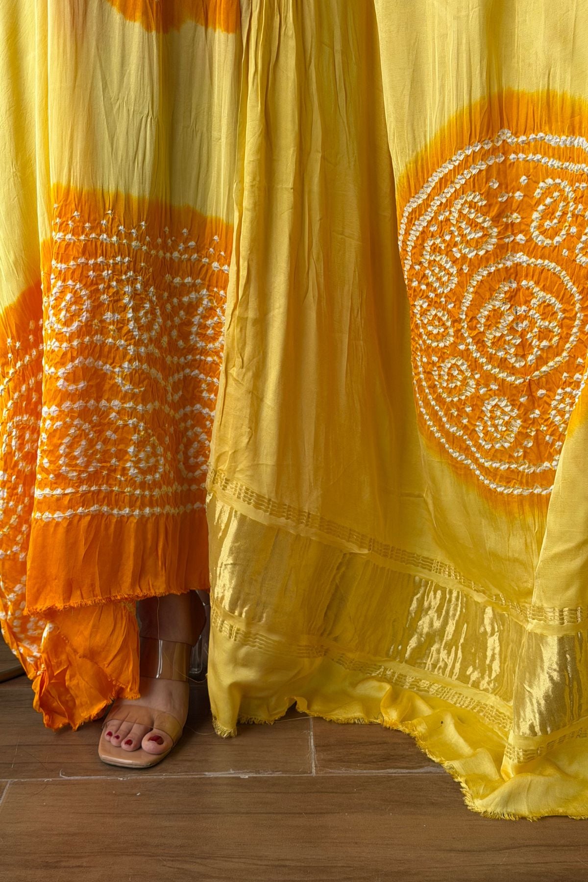 Bandhani work full sets on pure modal satin!!!