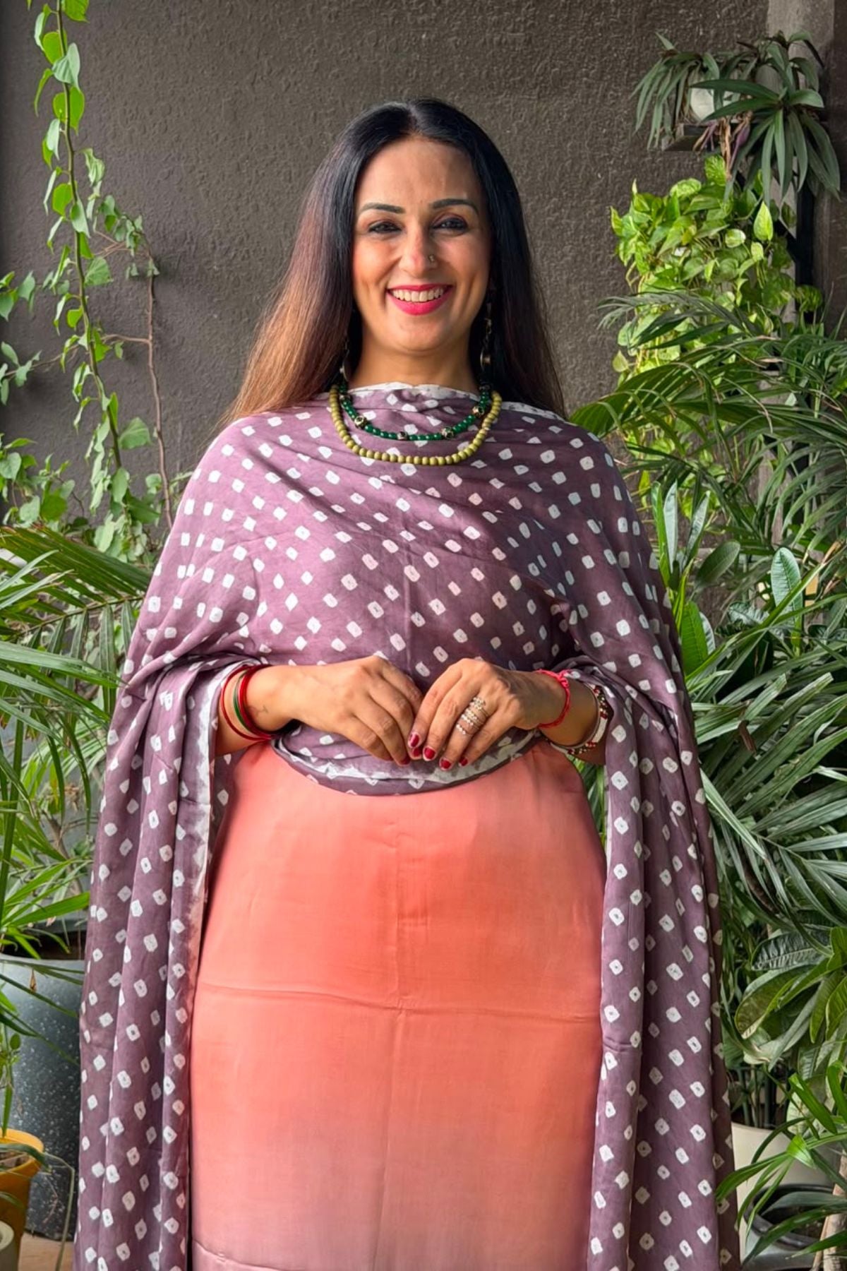 Ombré kurta dupatta set on pure modal Satin