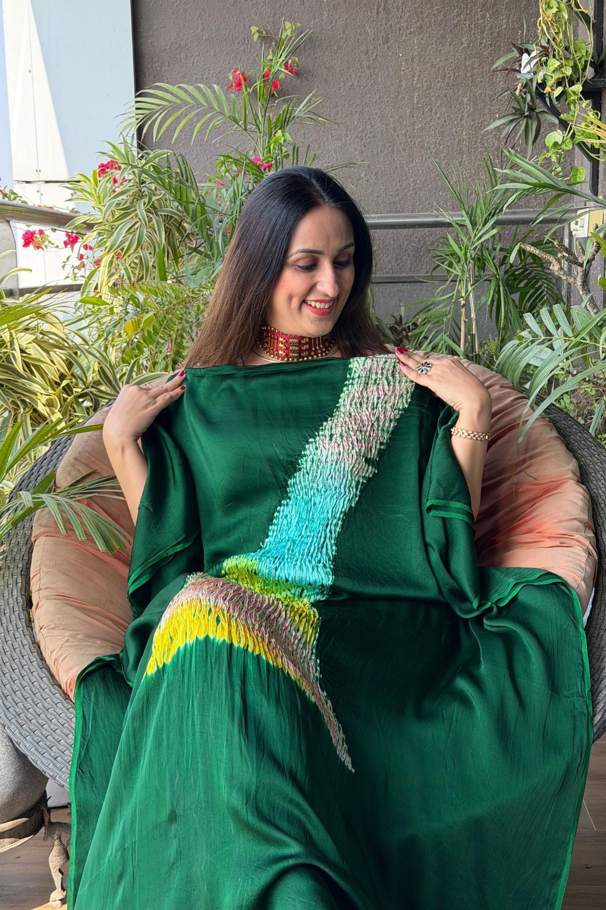 Handblocked Shibori  kurta on pure Modal